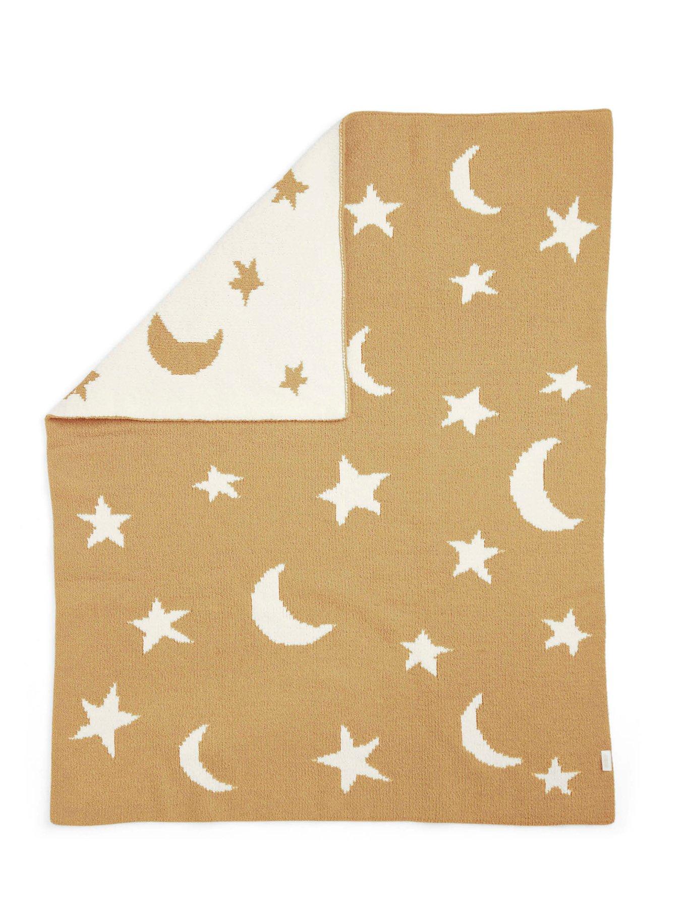 Image 4 of 4 of Mamas & Papas Chenille Blanket - Honey Moon/Star