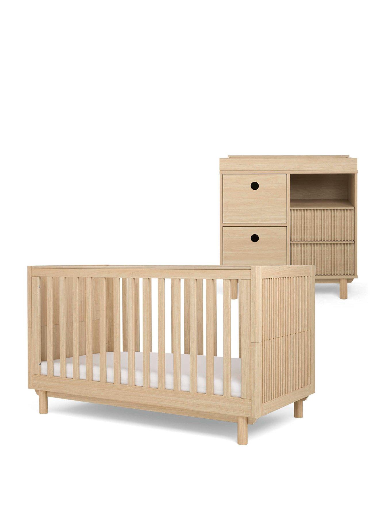 Image 2 of 7 of Mamas & Papas Oska Narrow Set (Cotbed, Narrow Dresser)  - Natural Oak