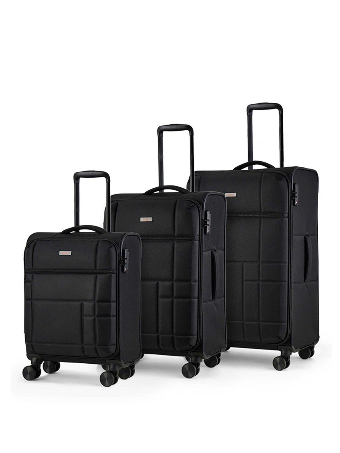 Rock Luggage Tokyo Black 3pc Set Suitcase
