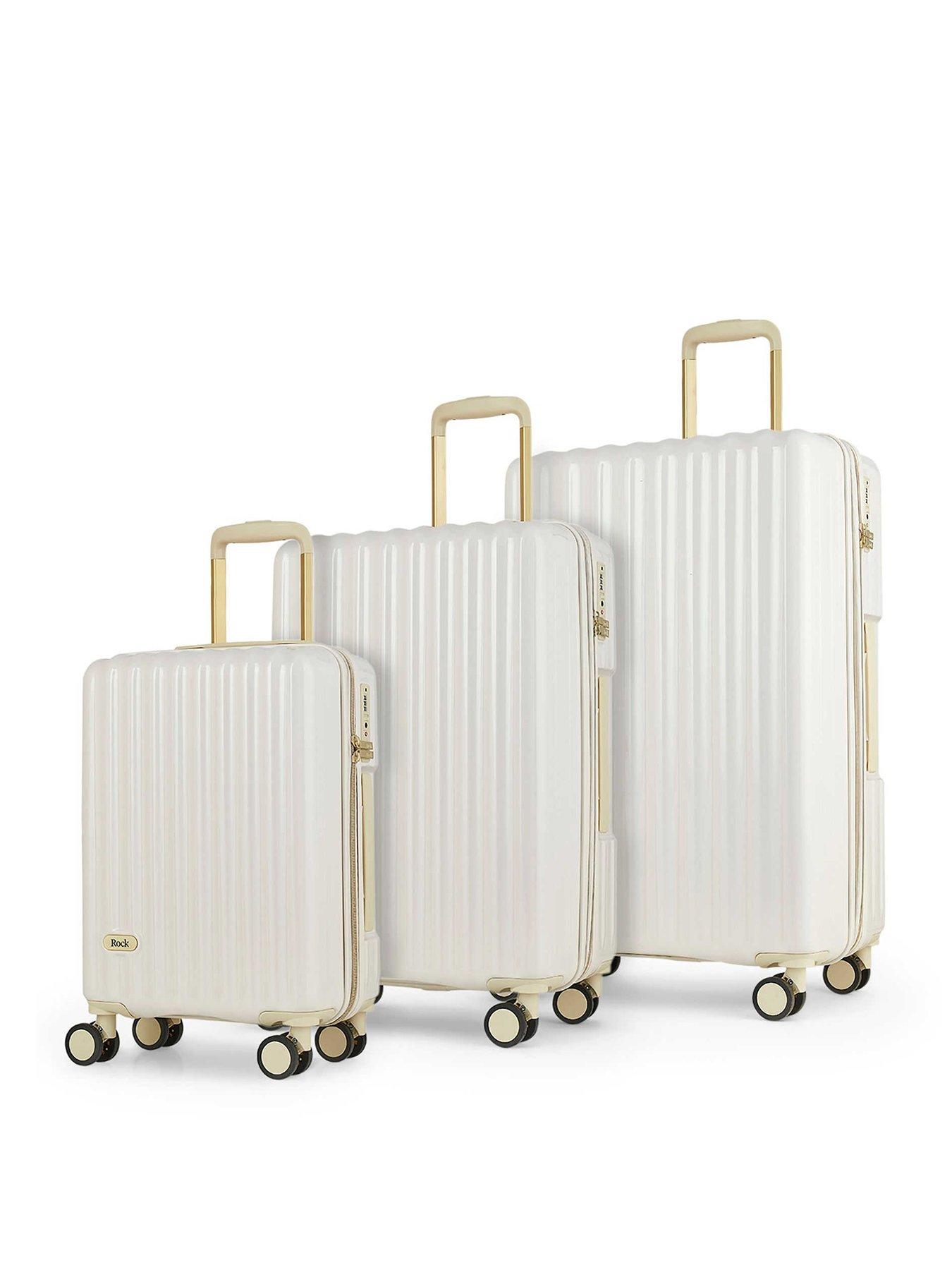 Image 1 of 6 of Rock Luggage Primrose Cream 3pc Set Suitcase