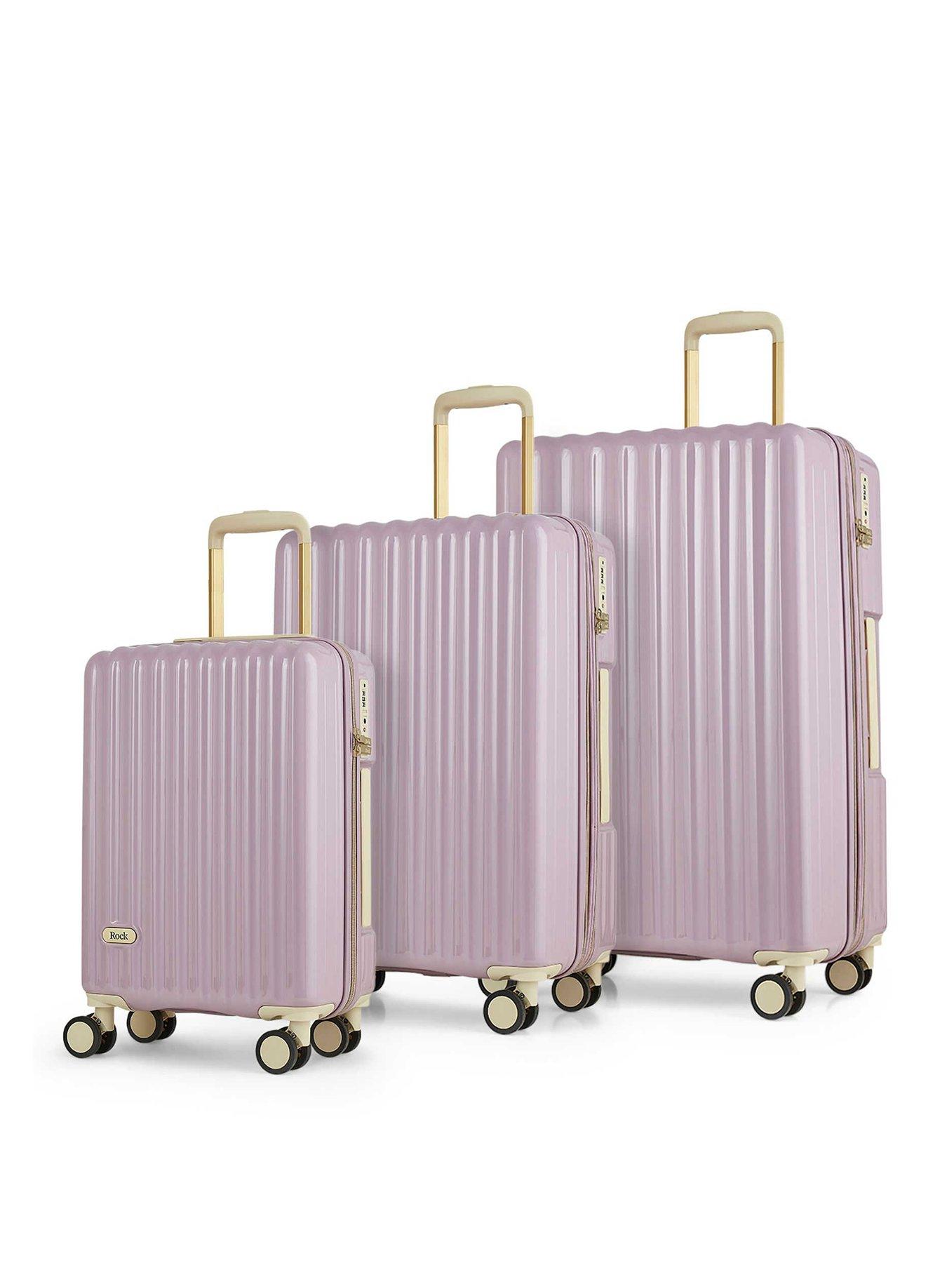 Rock Luggage Primrose Purple 3pc Set Suitcase