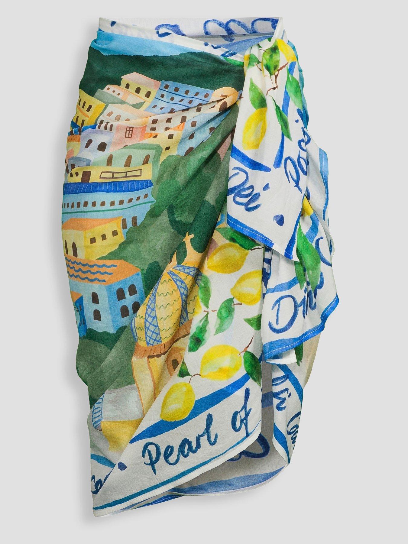 Image 7 of 7 of The Very Collection Postcard Printed Sarong - Multi