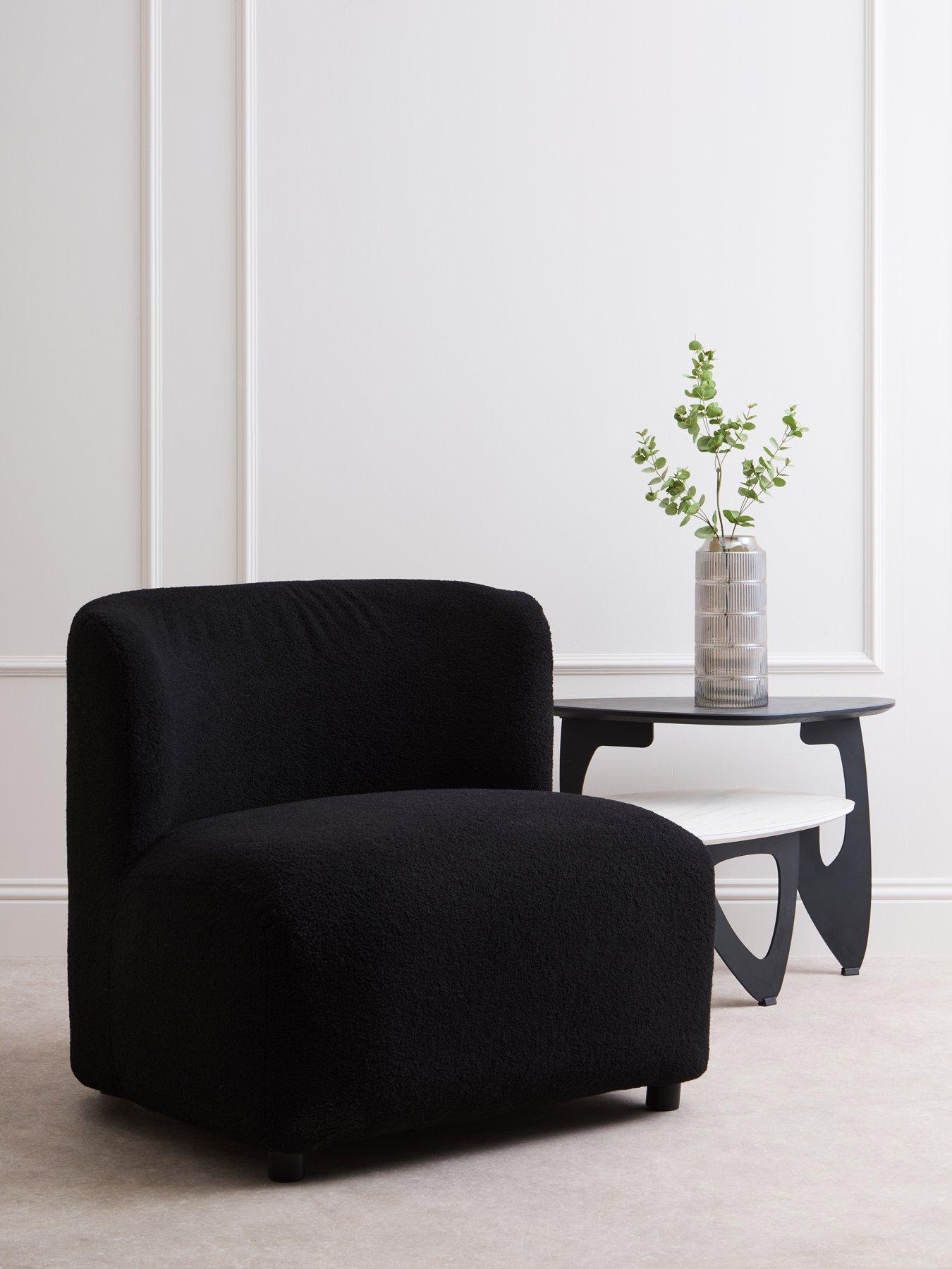 Premier Housewares Montreal Boucle Effect Armless Accent Chair