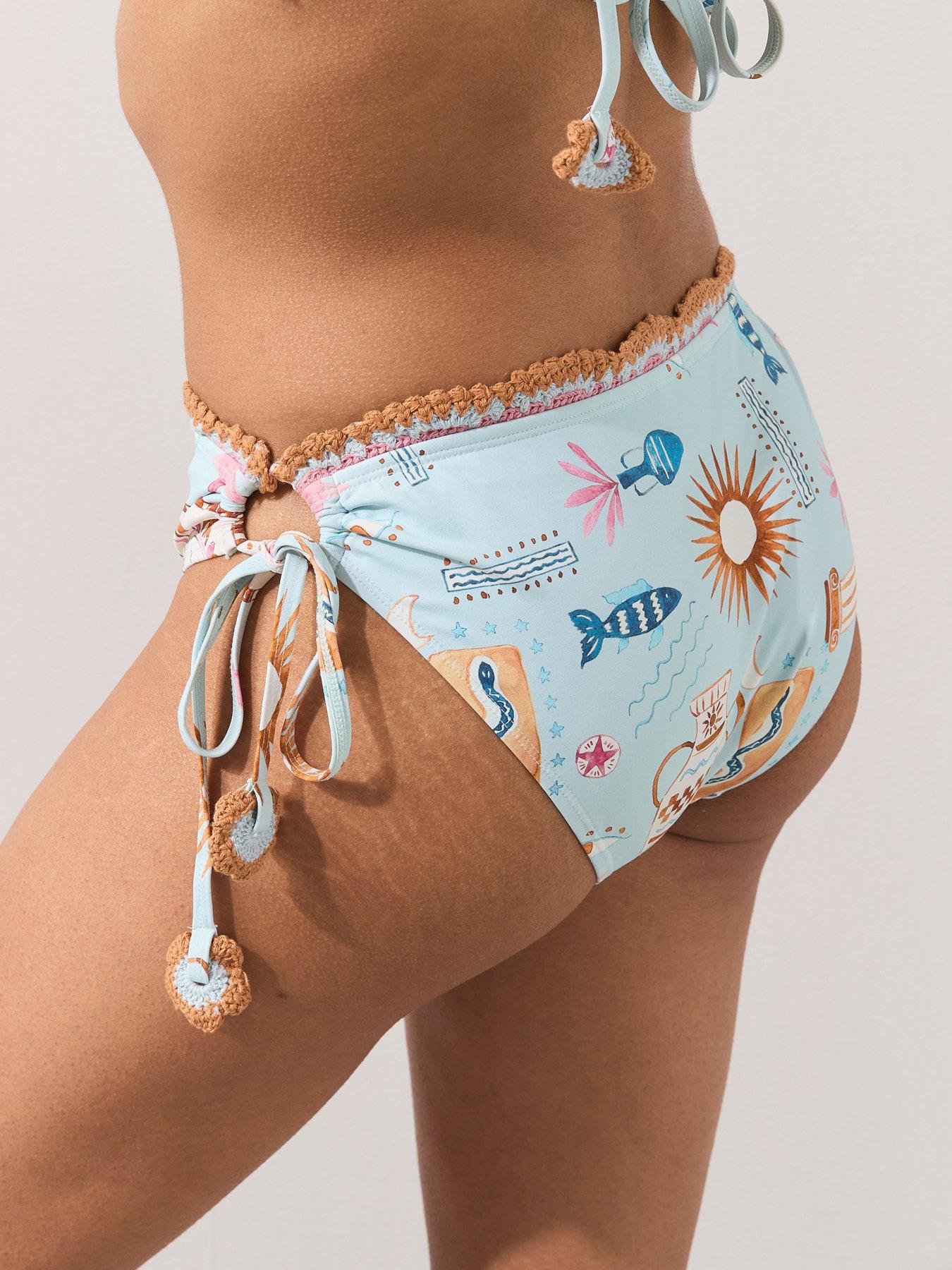  image of the-very-collection-crochet-trim-tie-side-briefs-multi