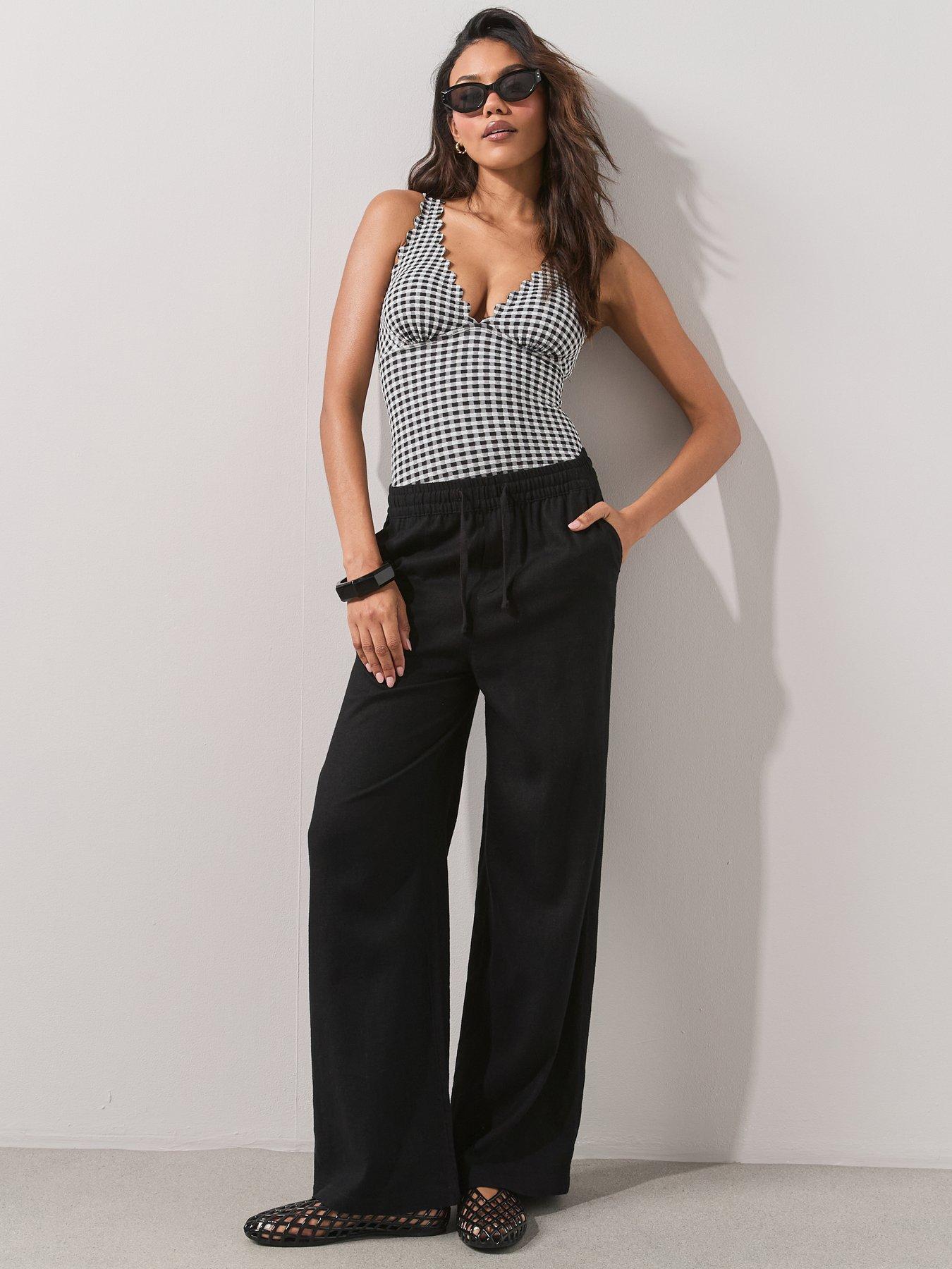 Image 3 of 7 of The Very Collection Scuplting Gingham Swimsuit
