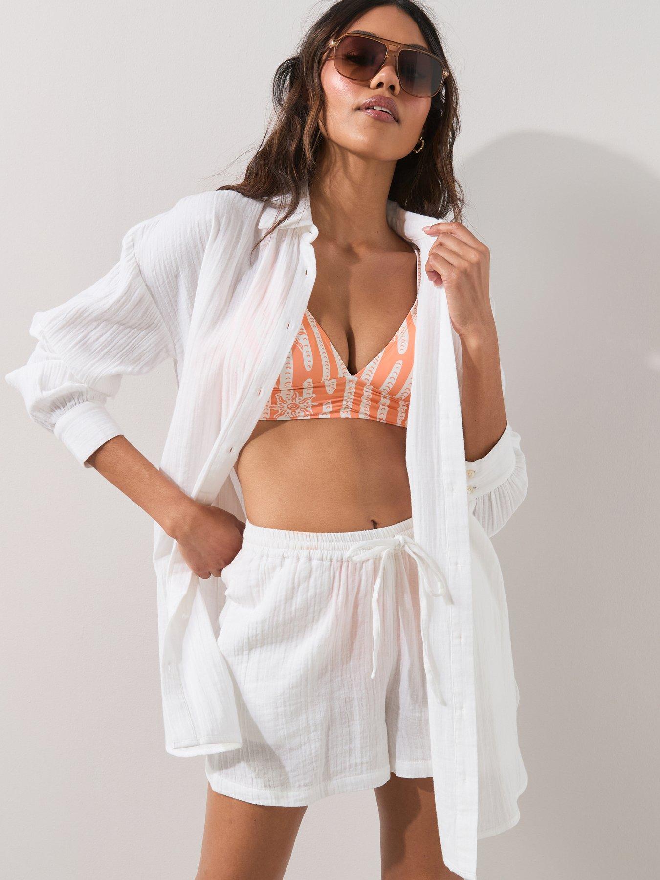 The Very Collection Longer Length Beach Shirt - White