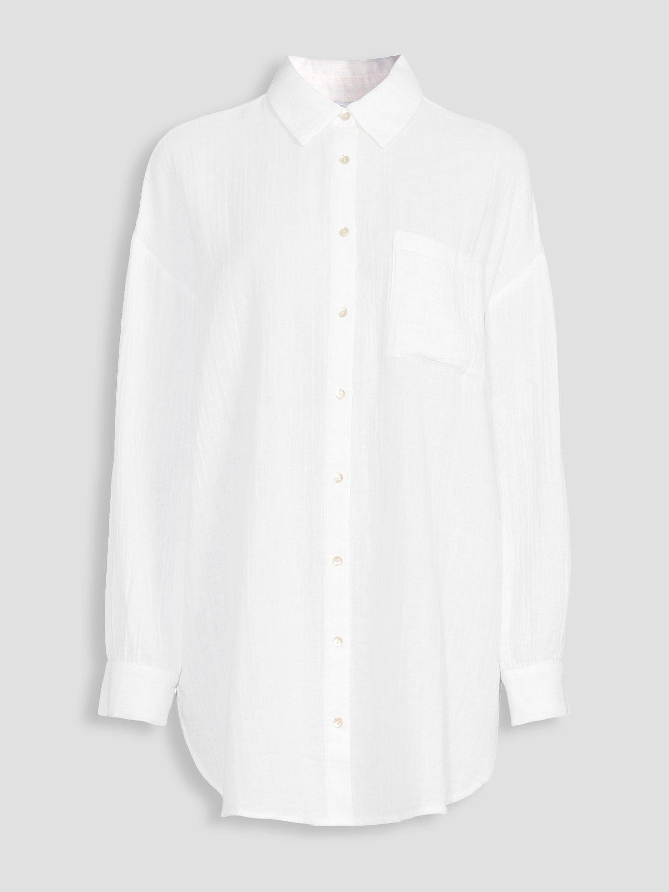 Image 7 of 7 of The Very Collection Longer Length Beach Shirt - White