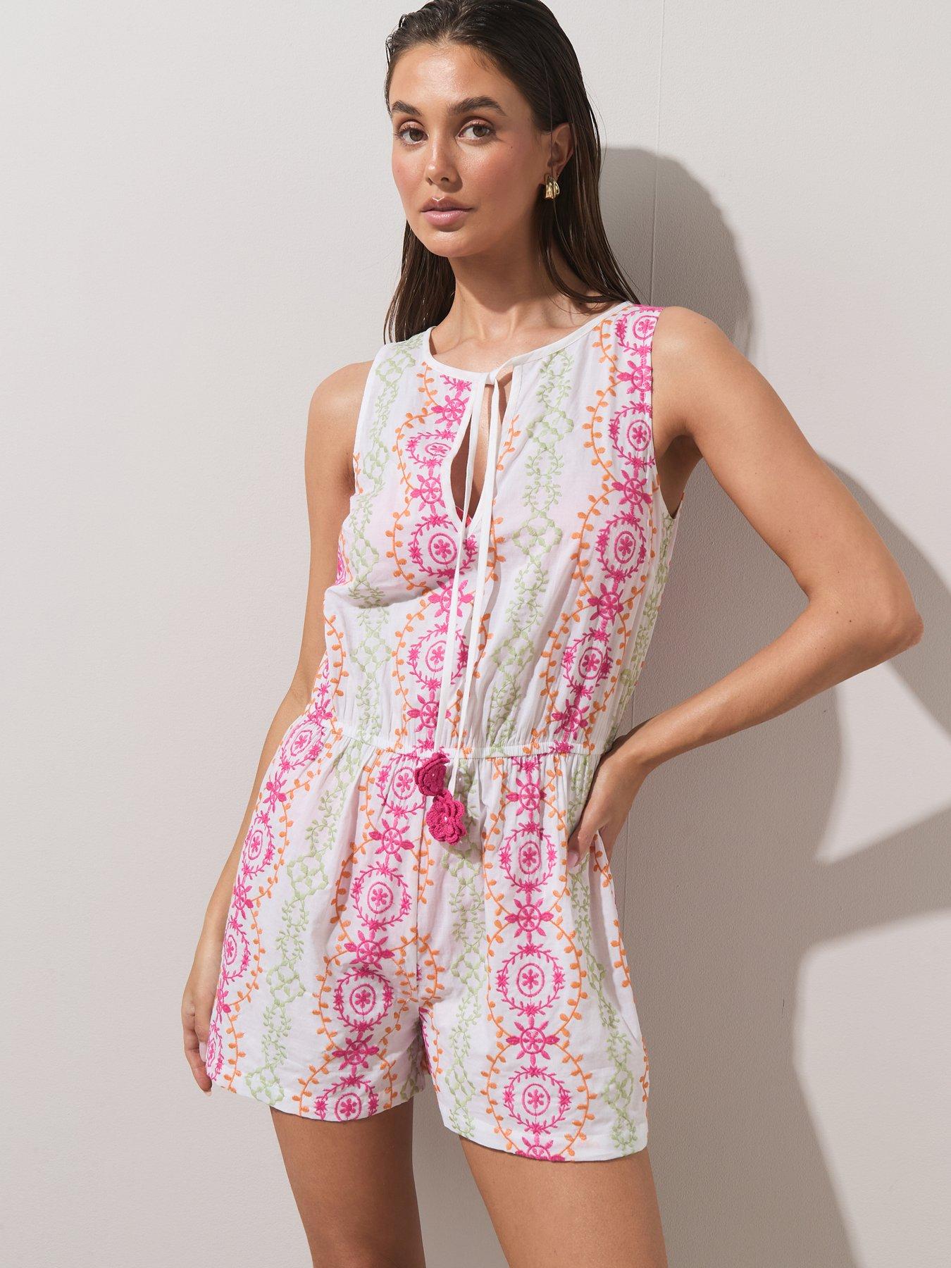 The Very Collection Embroided Playsuit - Multi