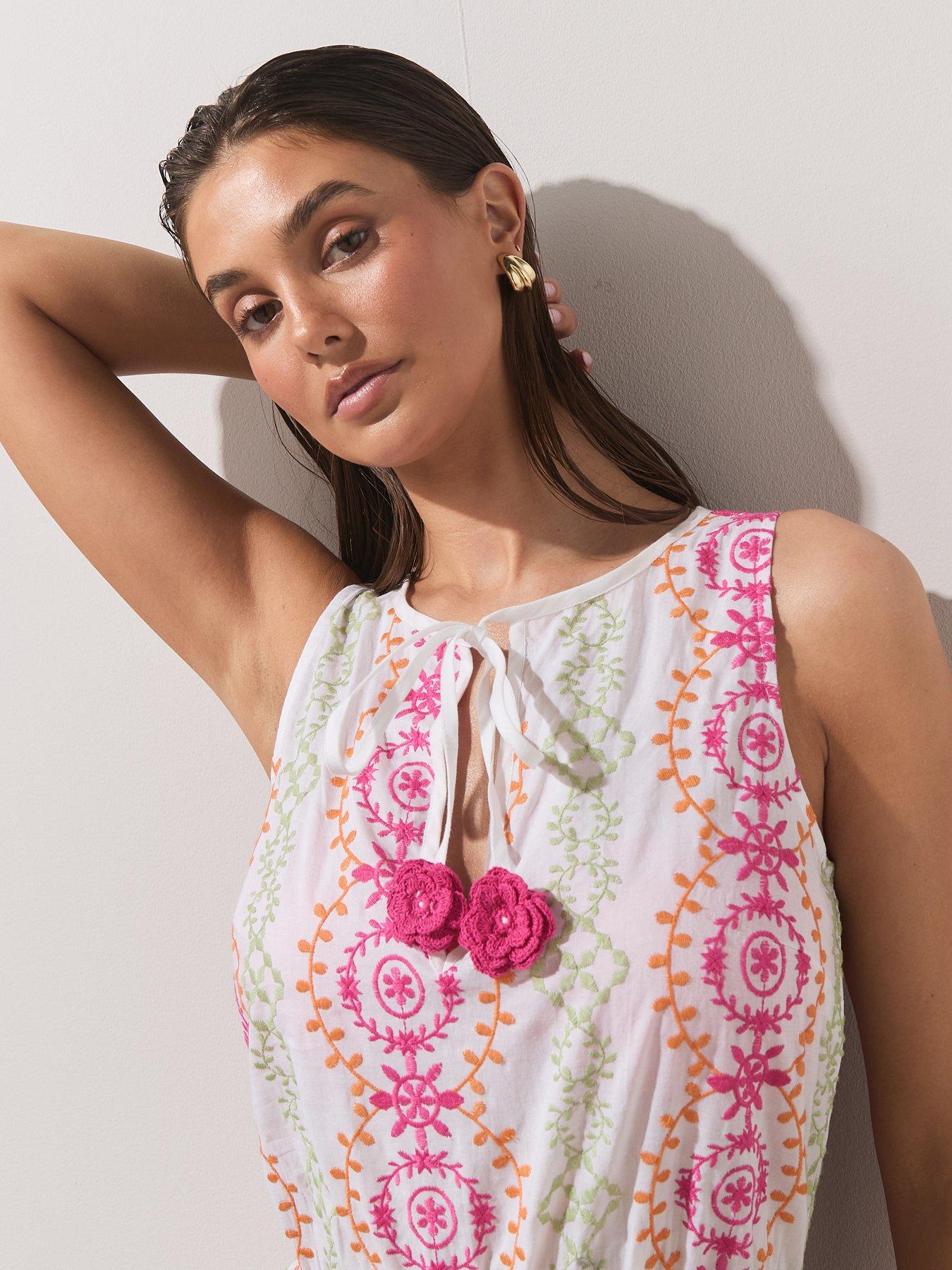  image of the-very-collection-embroided-playsuit-multi