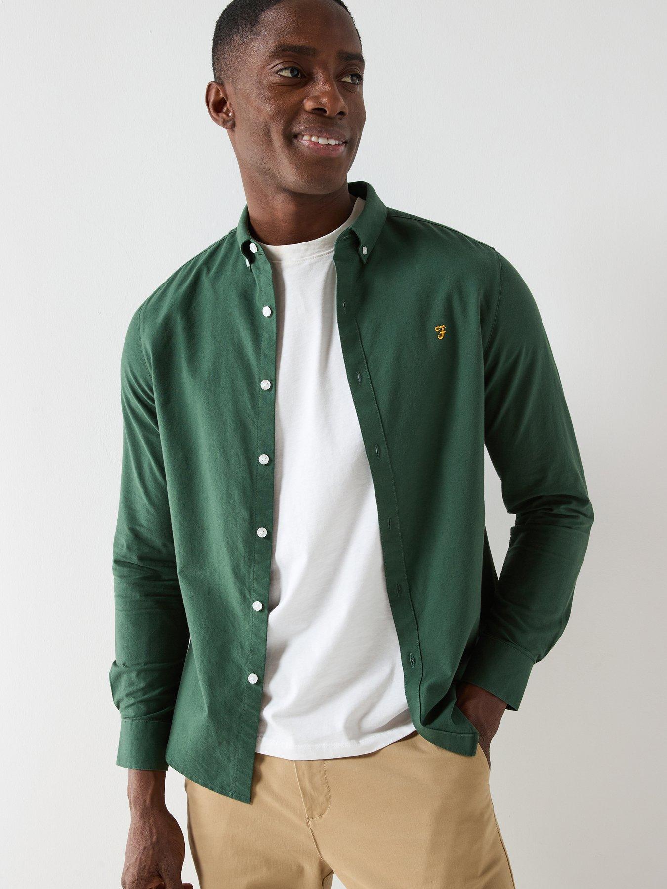 Image 1 of 4 of Farah Brewer Long Sleeve Shirt - Green