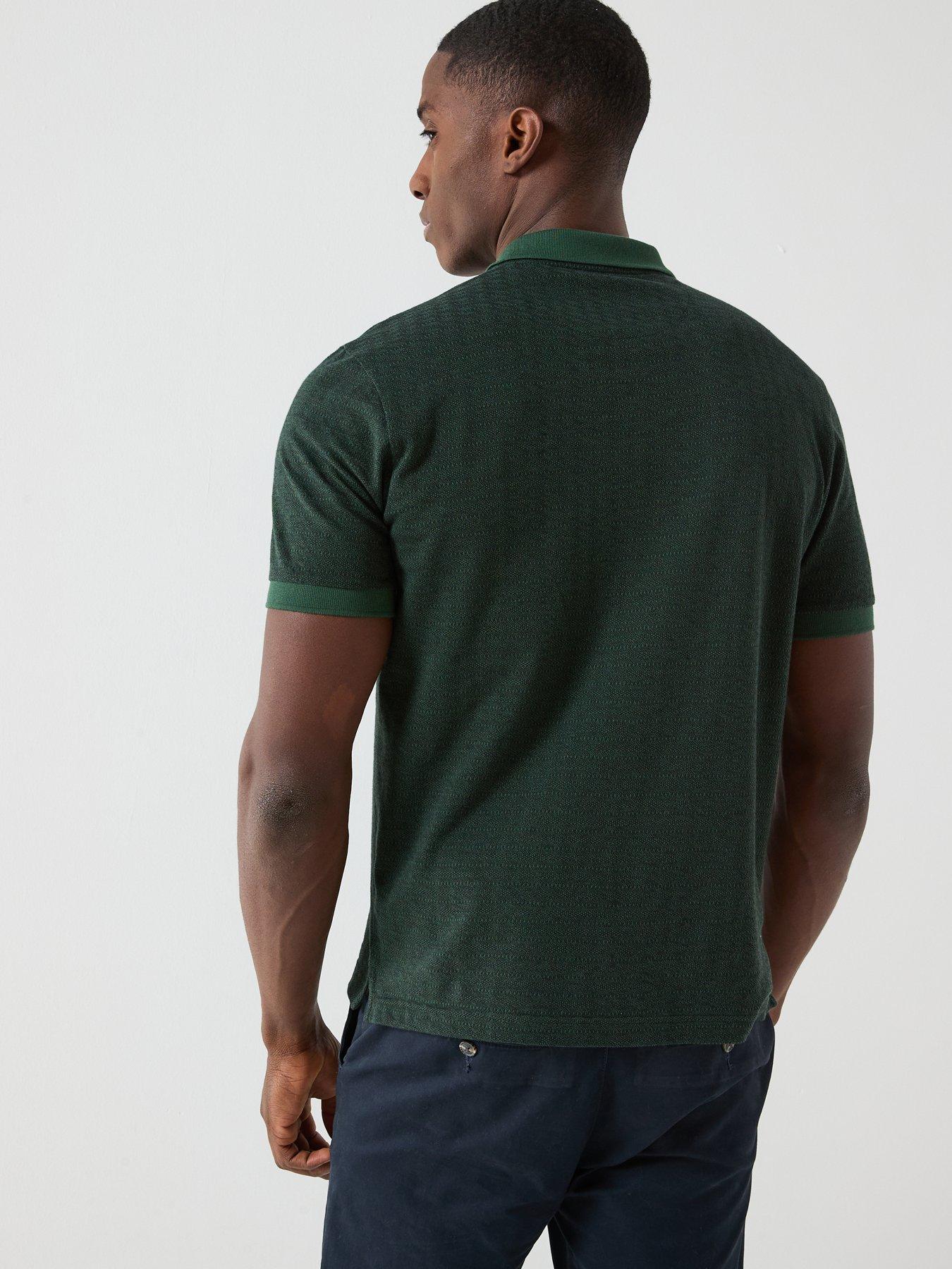 stillFront image of farah-sefton-textured-polo-shirt-green