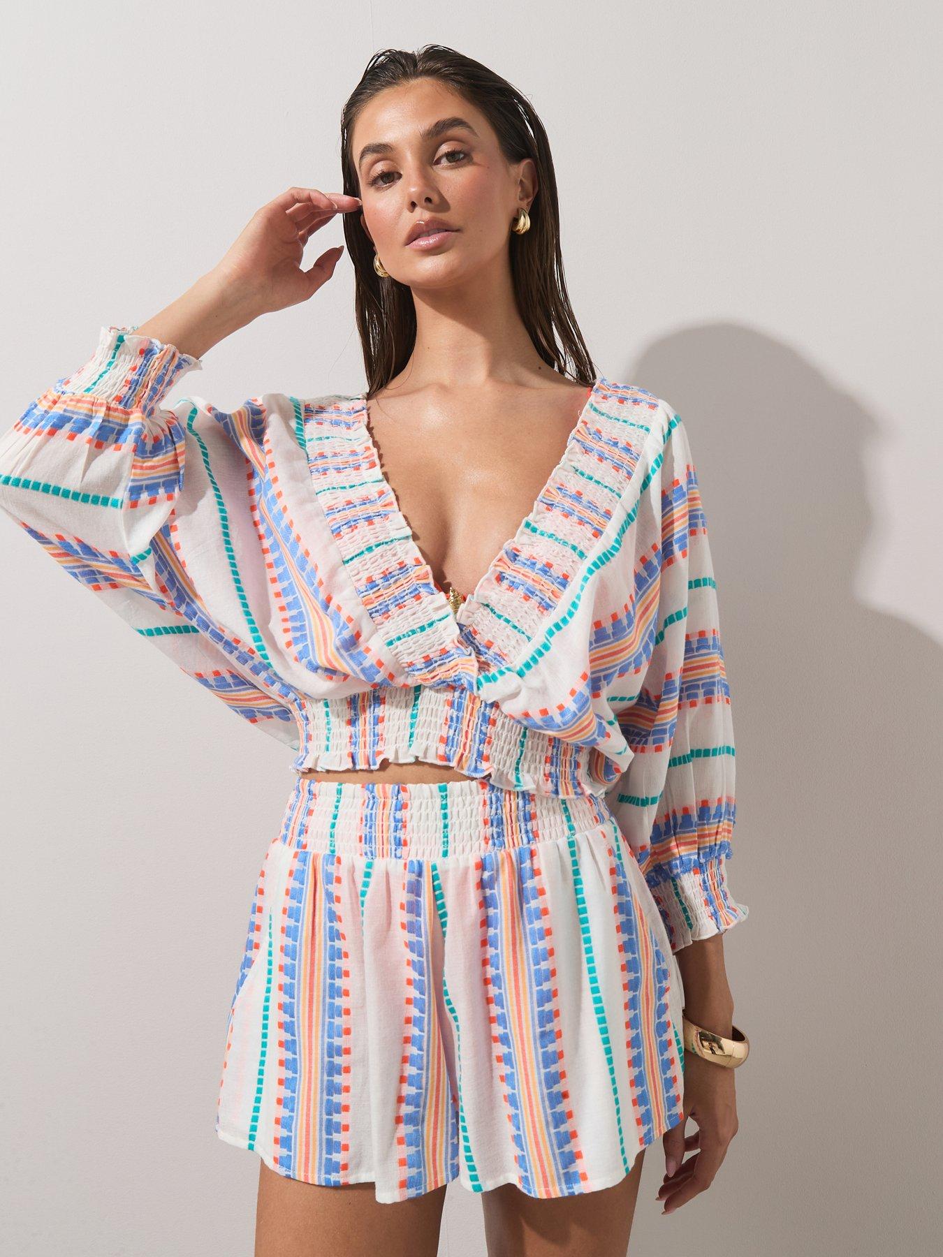 Image 1 of 6 of The Very Collection Aztec Co Ord Top - Multi