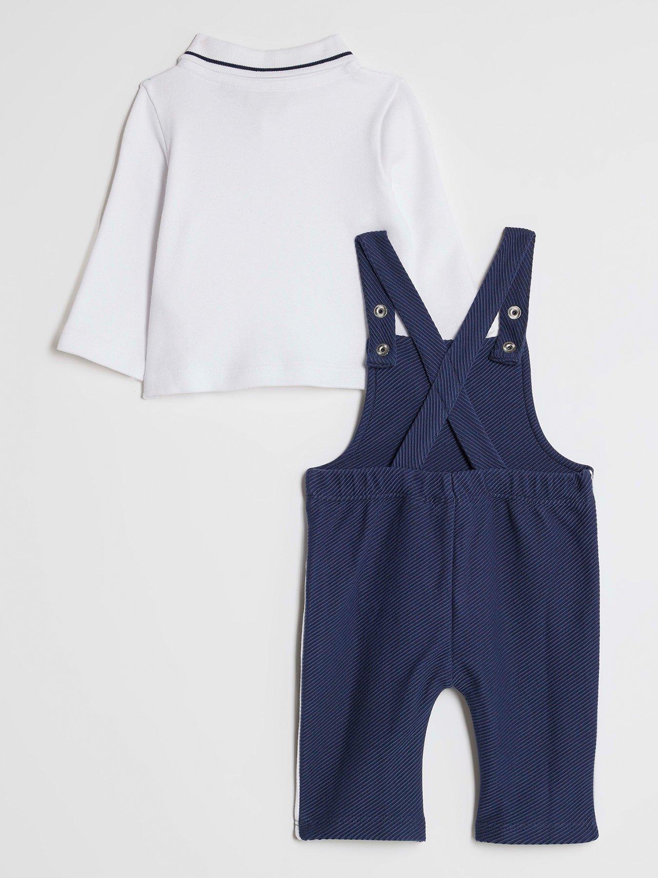 back image of river-island-baby-boys-polo-dungaree-set-navy