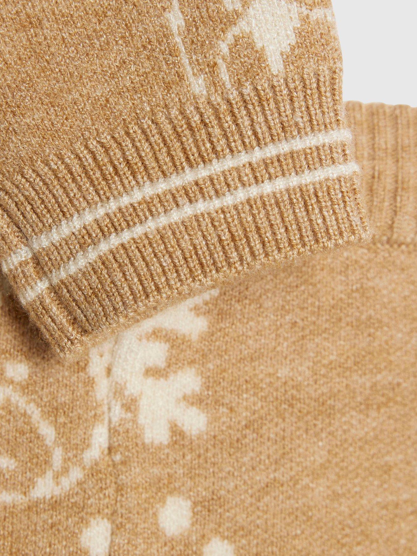  image of river-island-baby-boys-snowflake-bear-jumper-set-cream