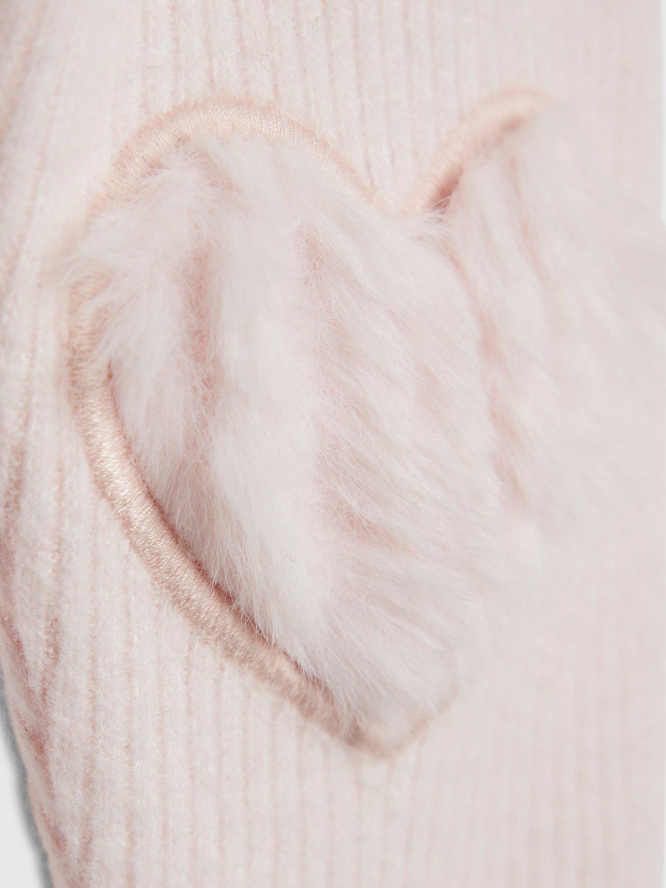  image of river-island-baby-girls-faux-fur-heart-gilet-set-pink