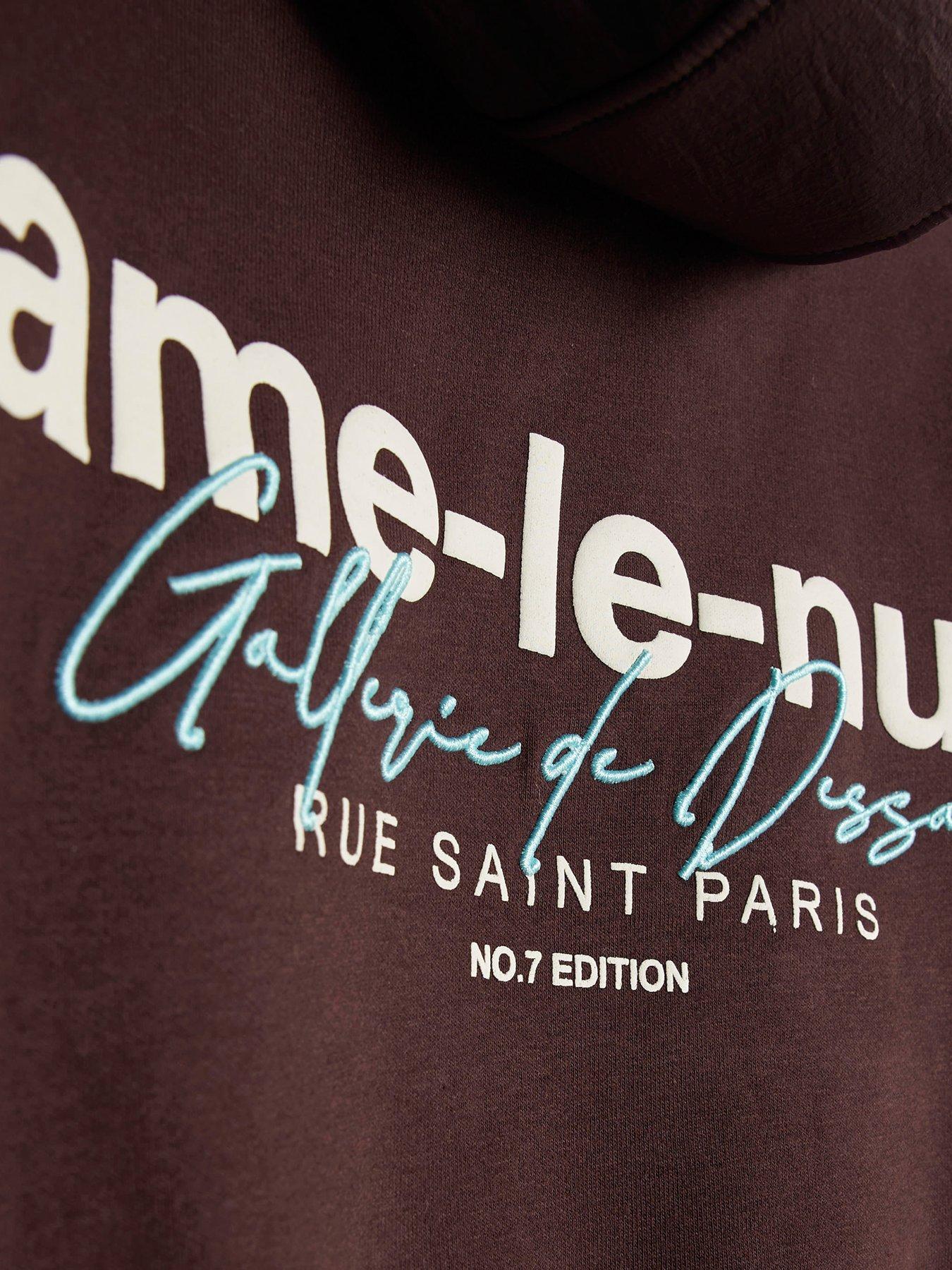  image of river-island-mini-mini-boys-ame-le-nuit-back-print-hoodie-set-red