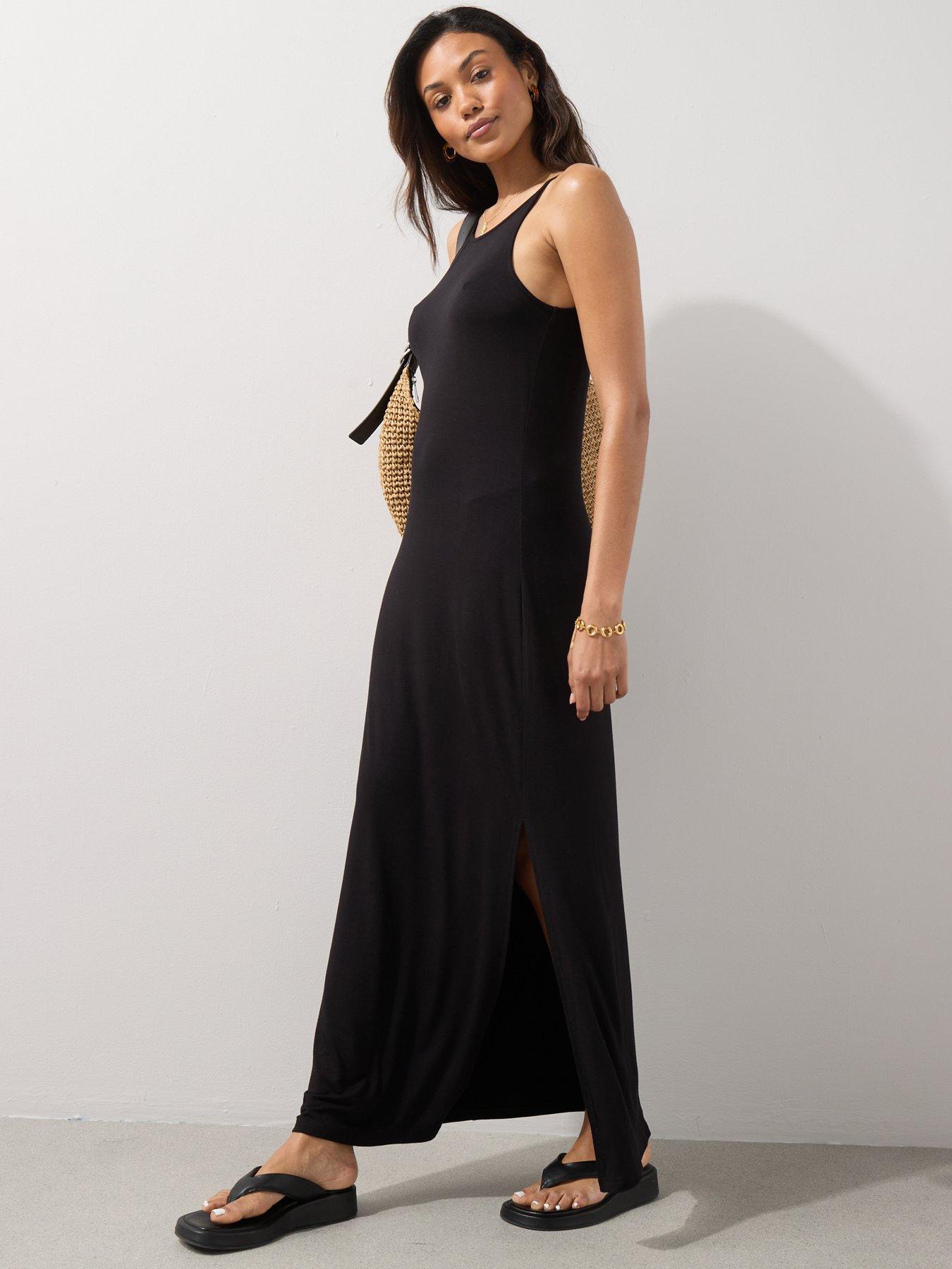 revolve black dress long sleeve Black Open Tie Back Spaghetti Strap Maxi Dress main image 0