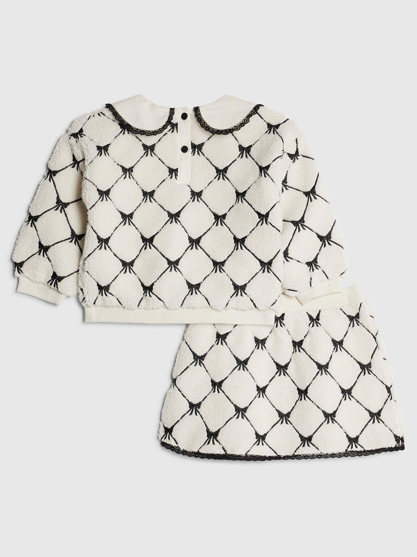 image of river-island-mini-girls-collared-bow-sweatshirt-set-cream