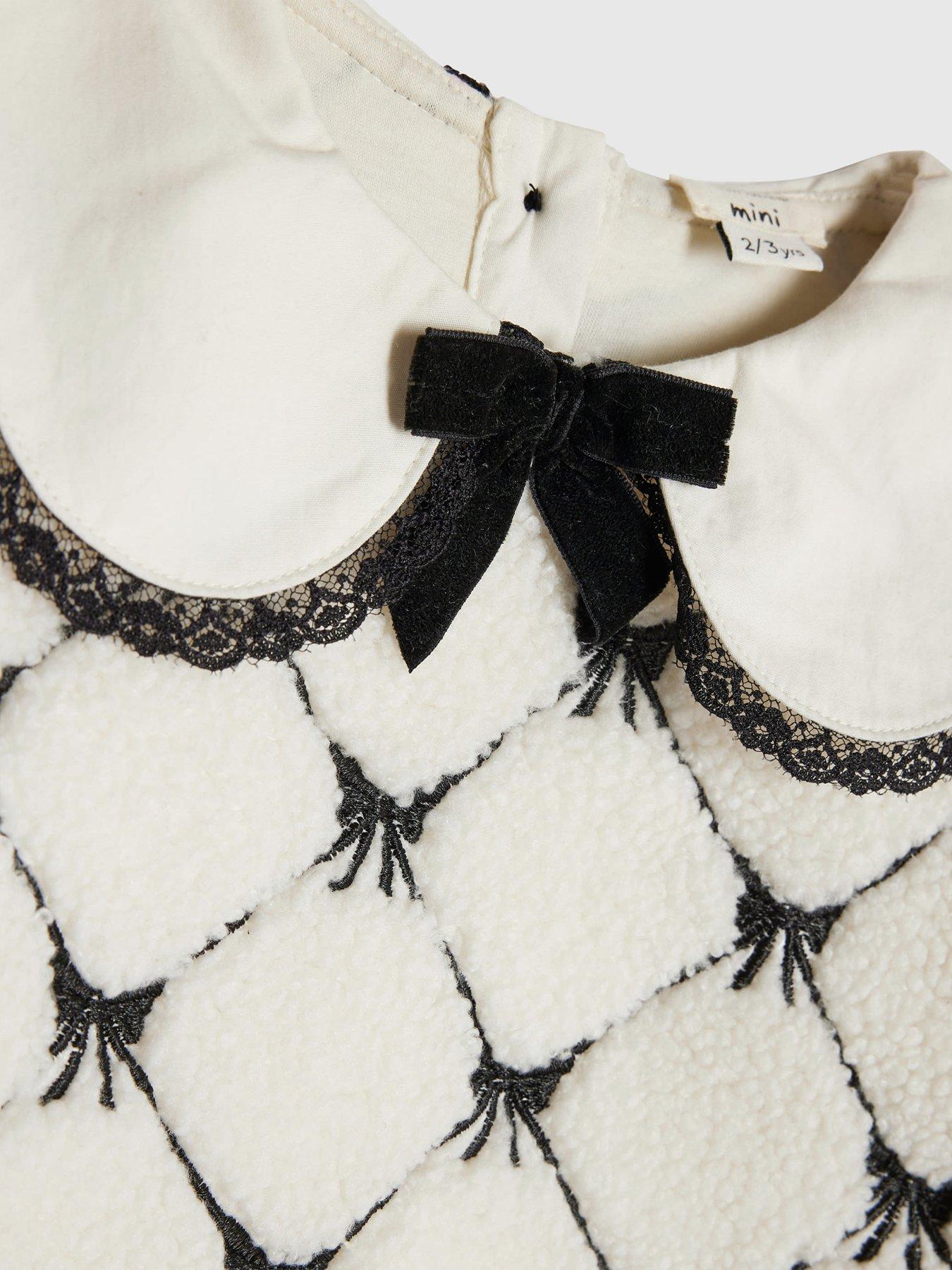  image of river-island-mini-girls-collared-bow-sweatshirt-set-cream
