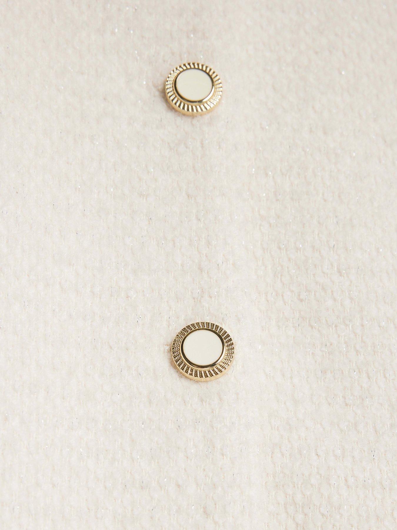  image of river-island-older-girls-button-fit-and-flare-dress-cream