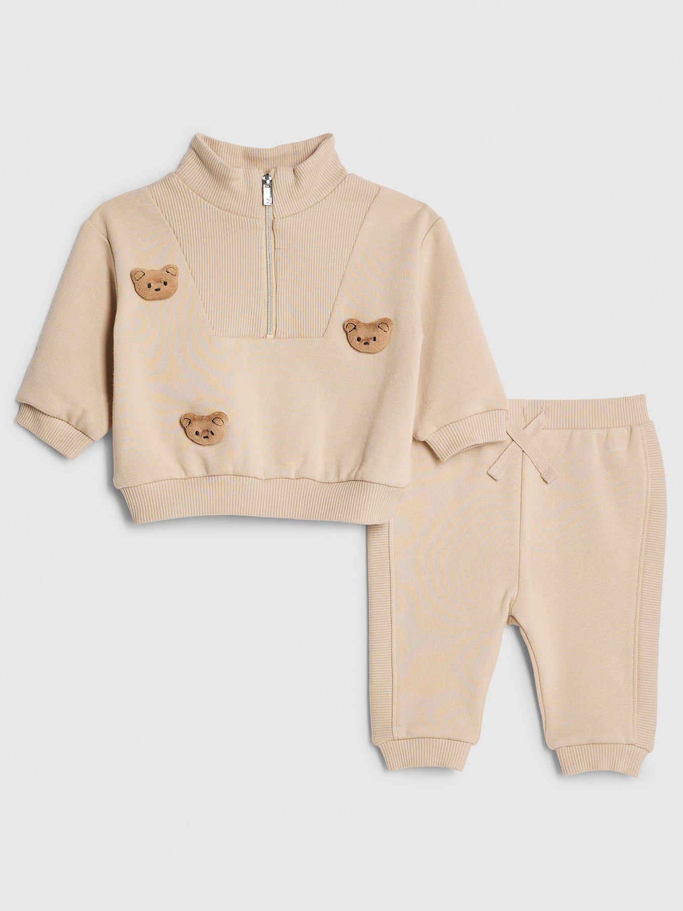 River Island Baby Boys 3D Bear Jumper Set - Brown