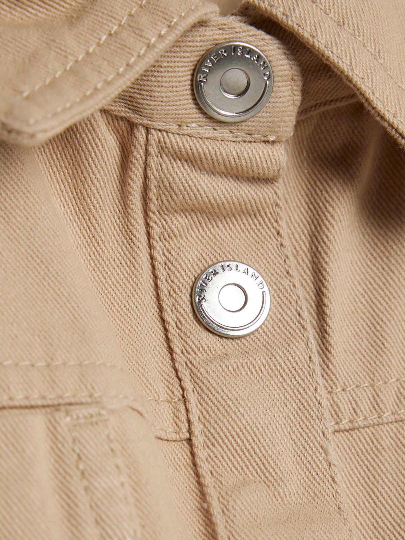  image of river-island-older-girls-twill-waistband-dress-beige