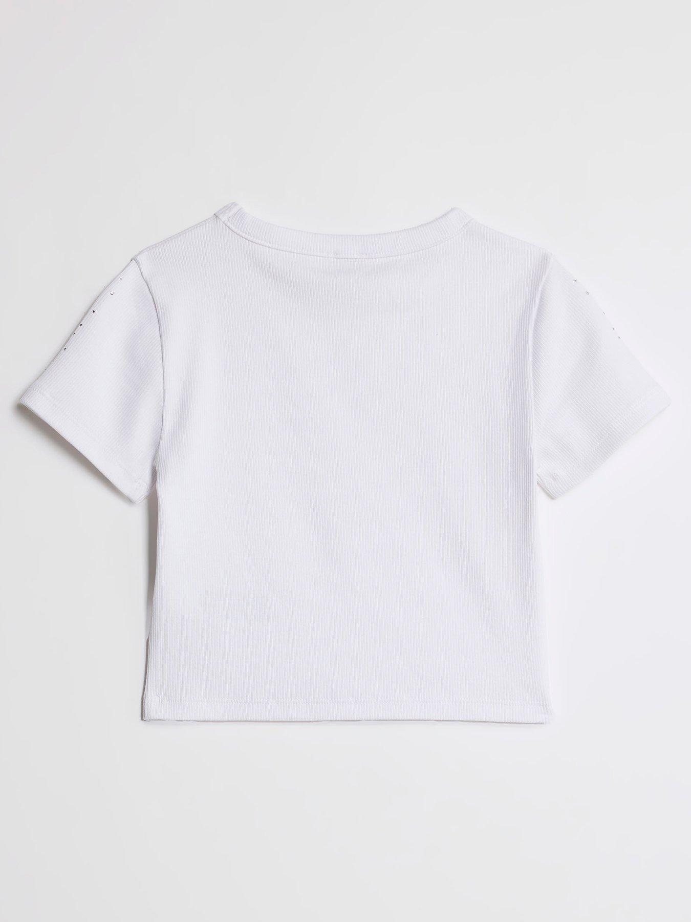  image of river-island-older-girls-hotfix-baby-t-shirt-white