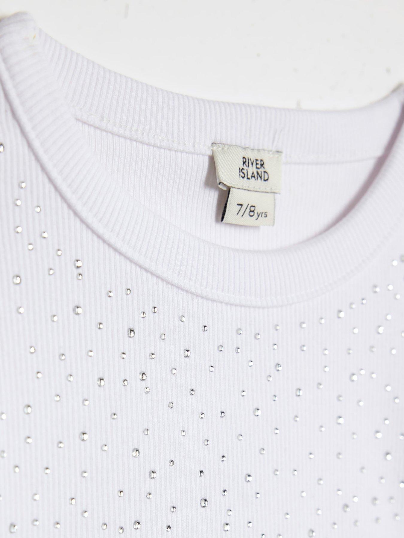  image of river-island-older-girls-hotfix-baby-t-shirt-white