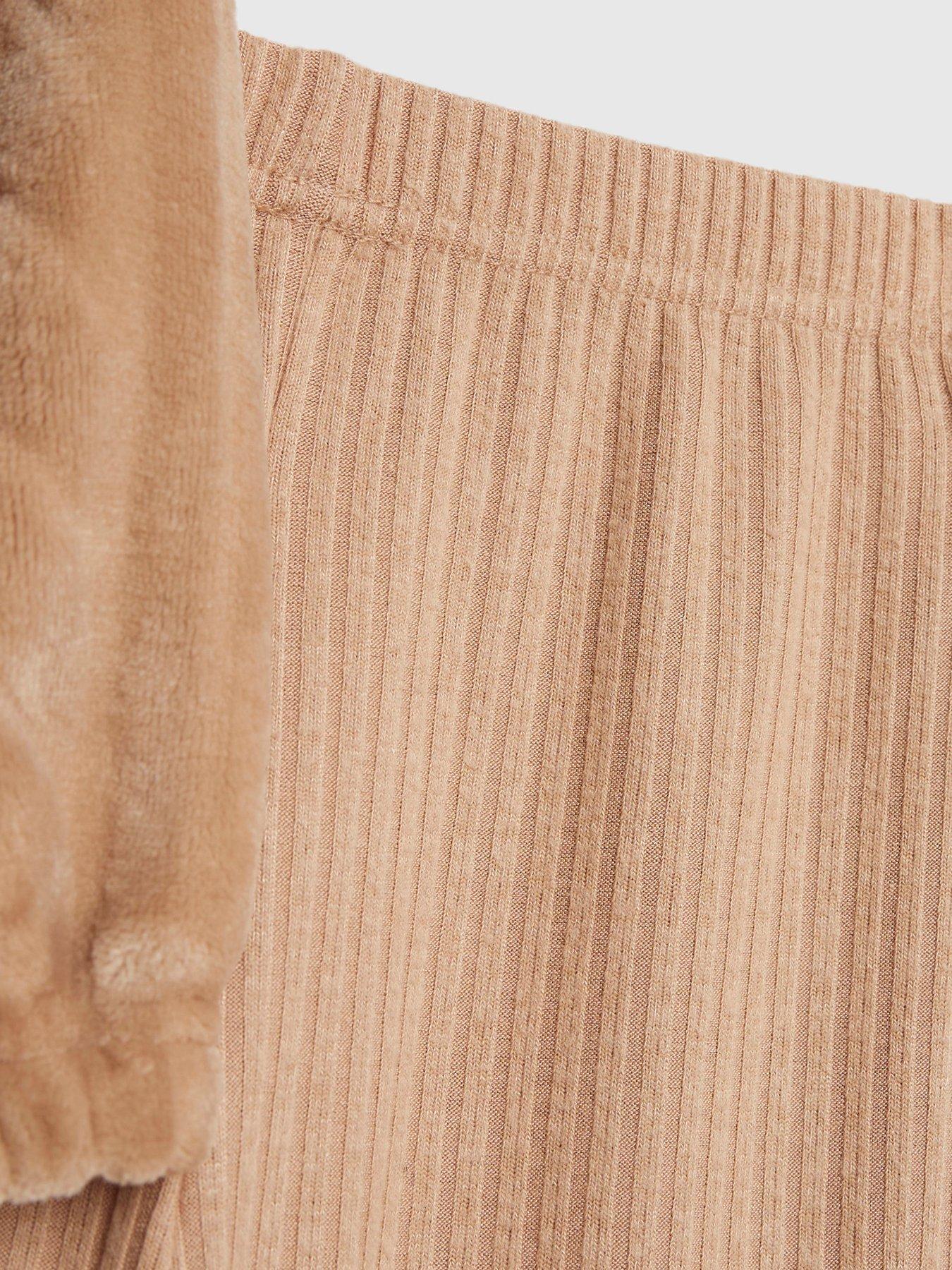  image of river-island-older-girls-cosy-cable-legging-set-beige