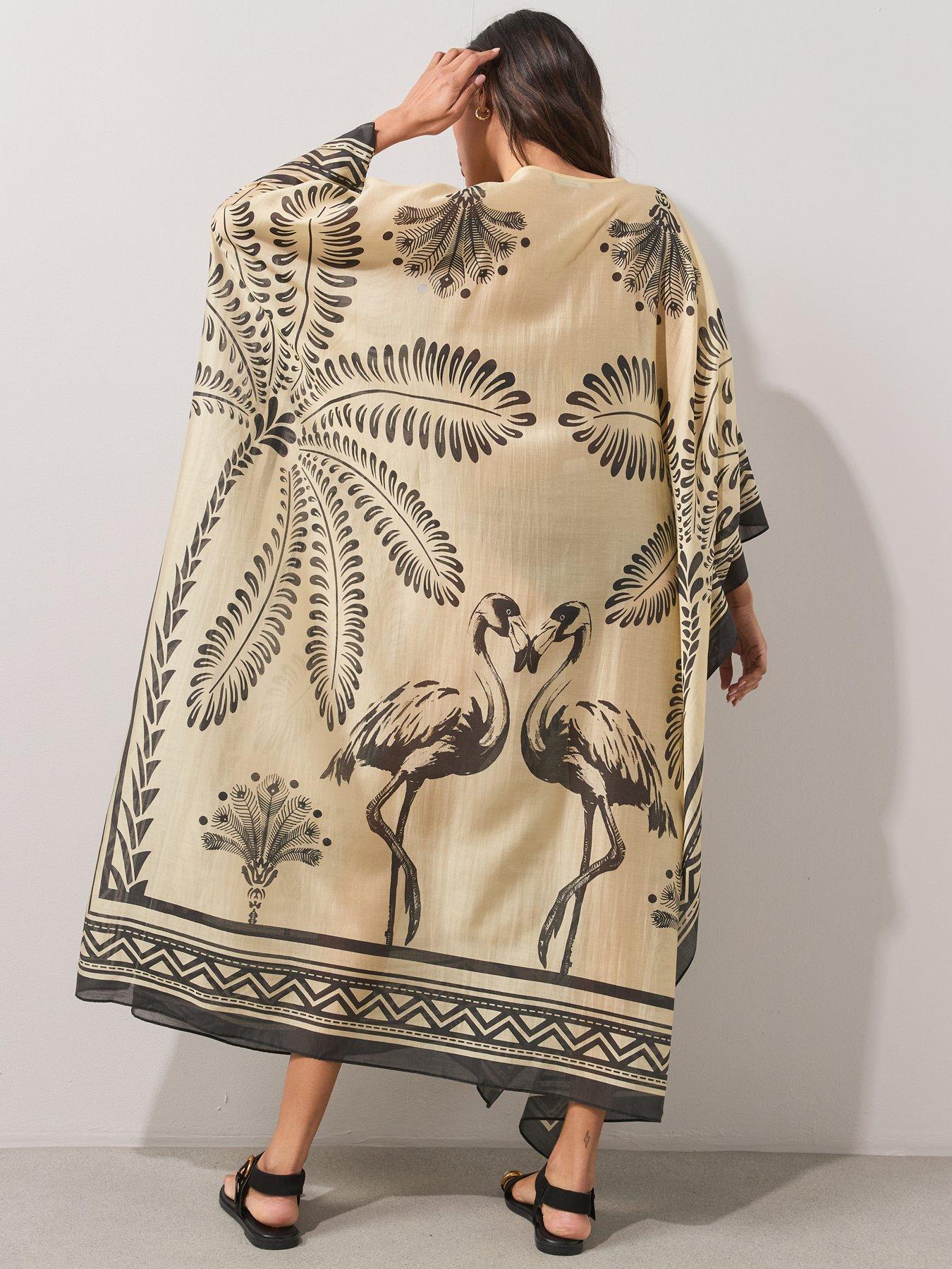 Image 2 of 6 of The Very Collection Palm Print Maxi Kaftan - Multi
