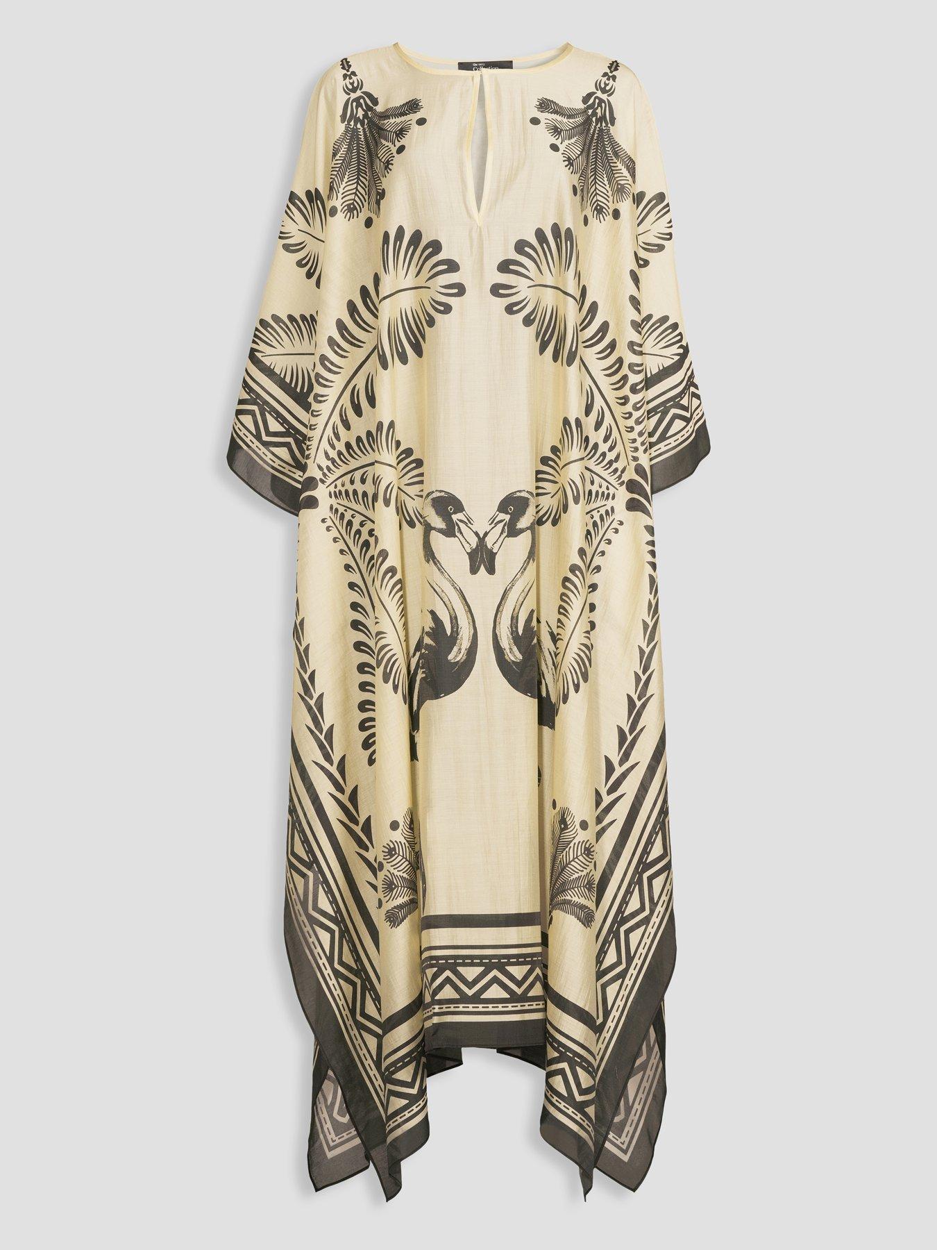 Image 6 of 6 of The Very Collection Palm Print Maxi Kaftan - Multi