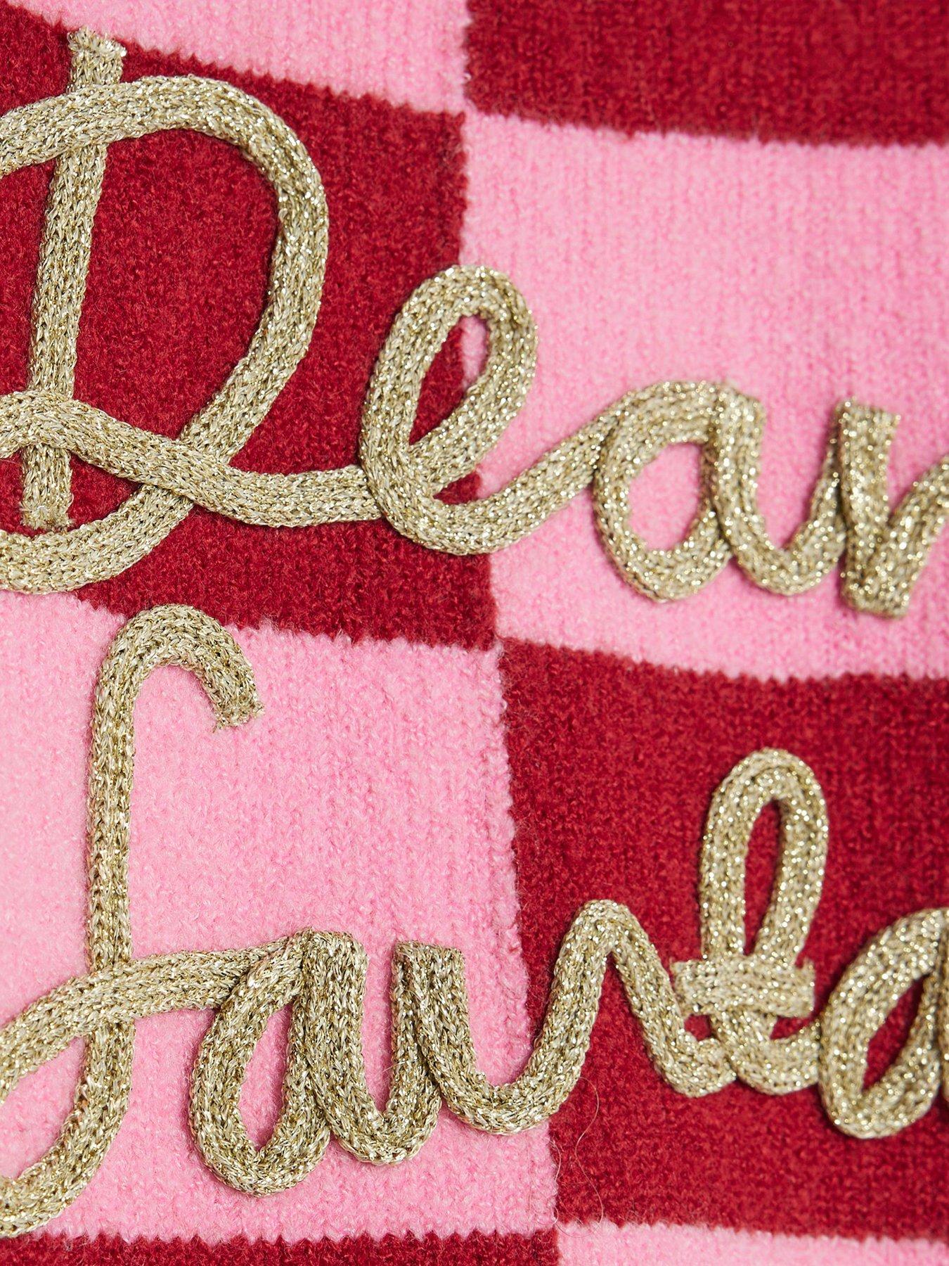  image of river-island-mini-girls-nephthys-bow-santa-christmas-jumper-pink