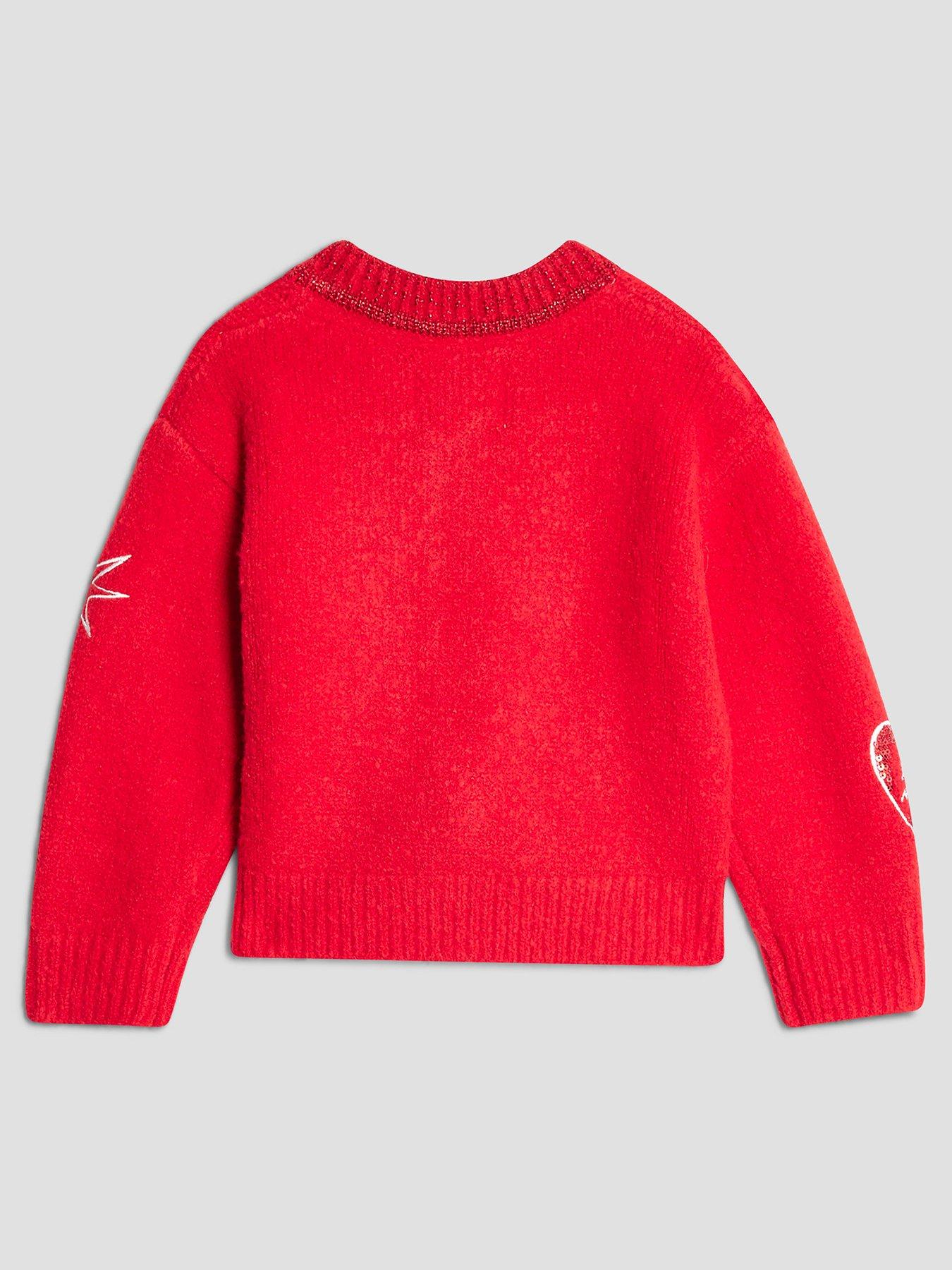 back image of river-island-mini-girls-nephthys-doodle-cardigan-red