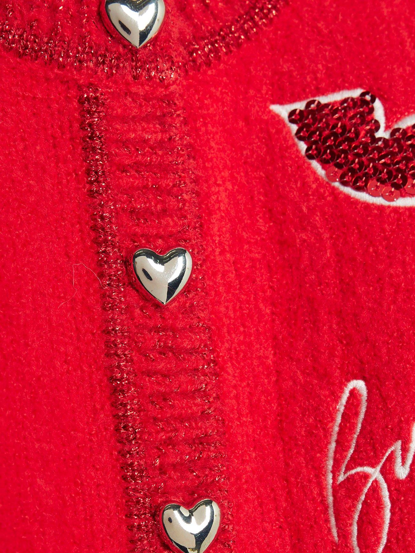  image of river-island-mini-girls-nephthys-doodle-cardigan-red