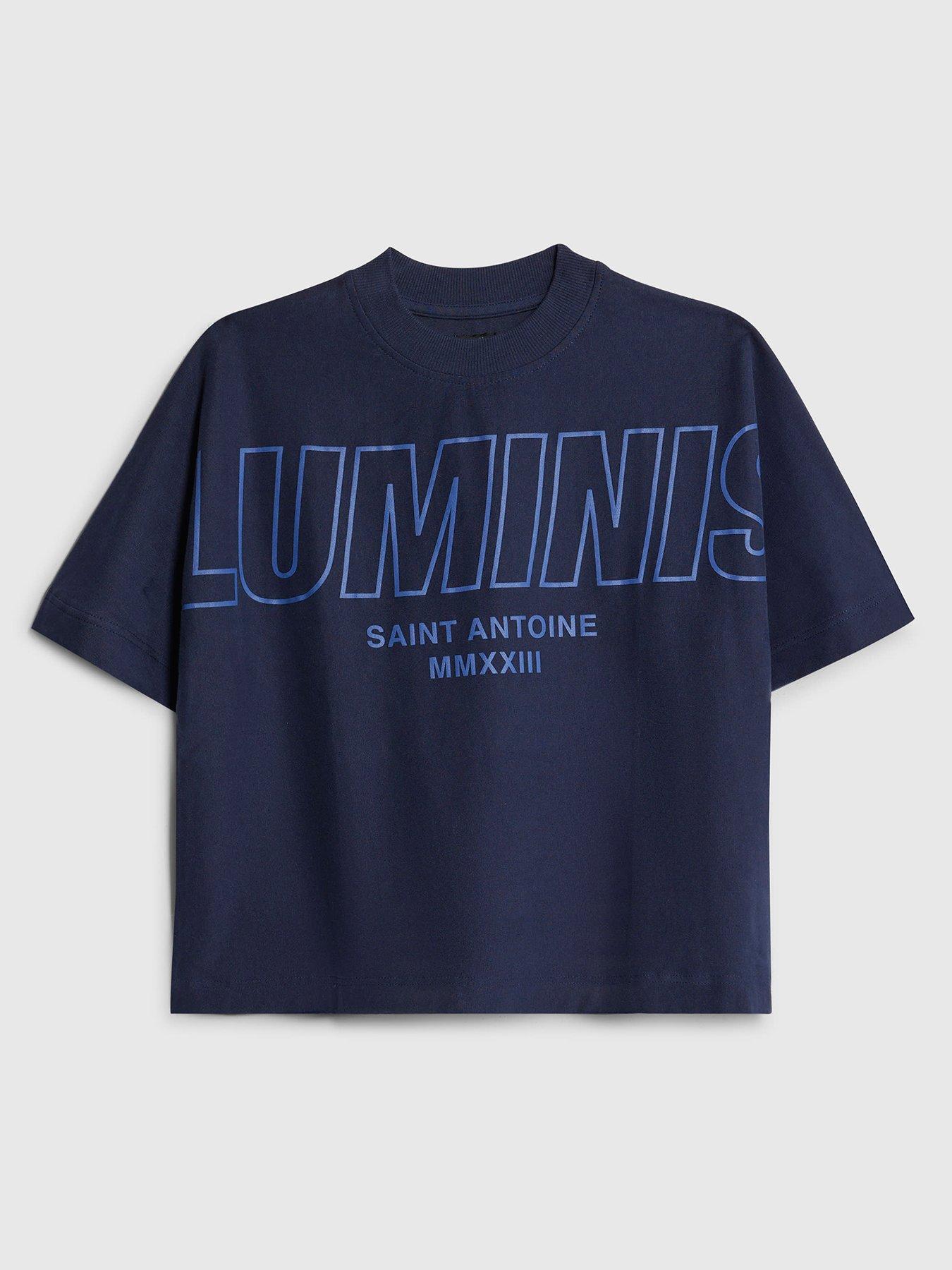 River Island Older Boys Graphic Luminis T-Shirt - Blue