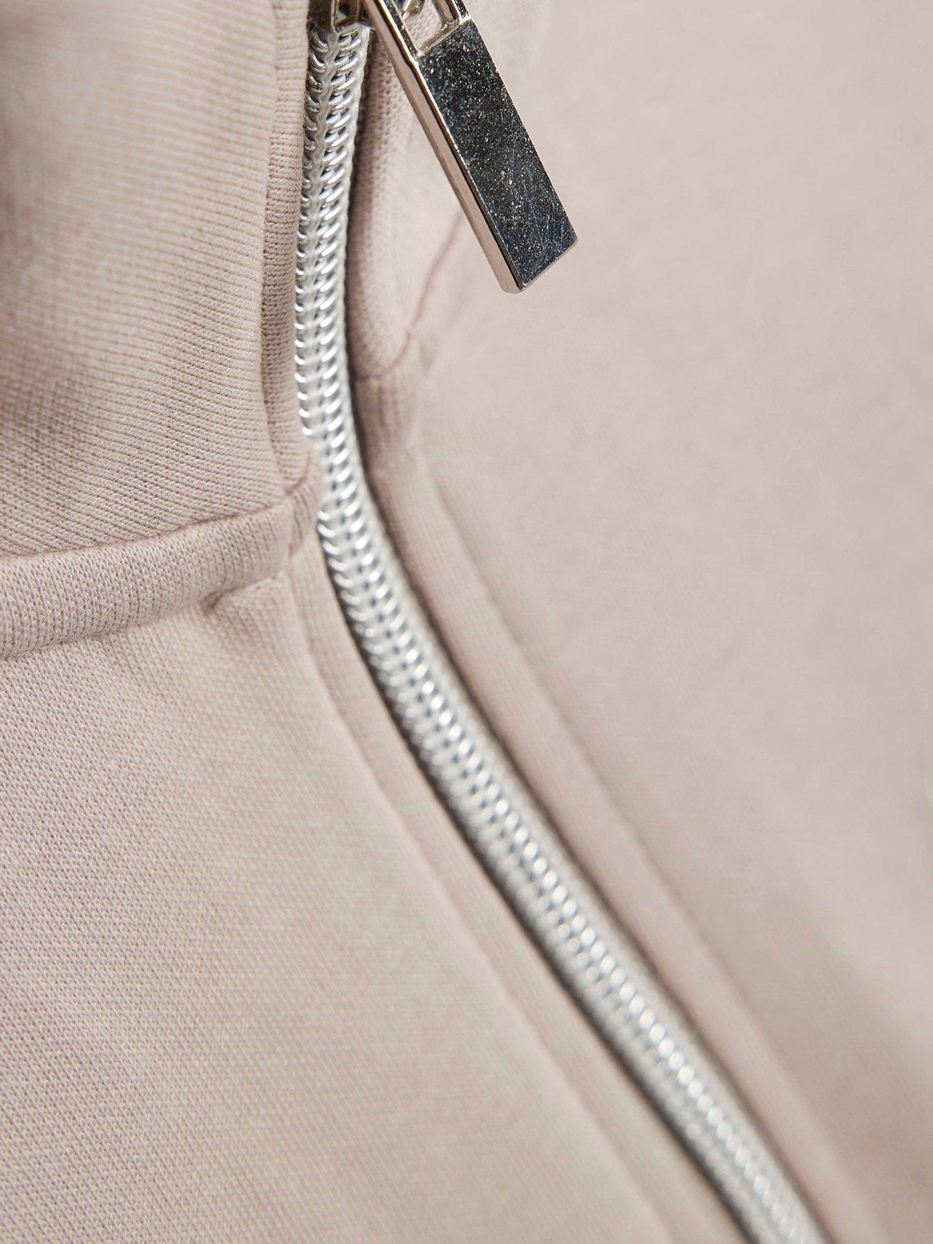  image of river-island-older-boys-zip-funnel-neck-top-set-beige