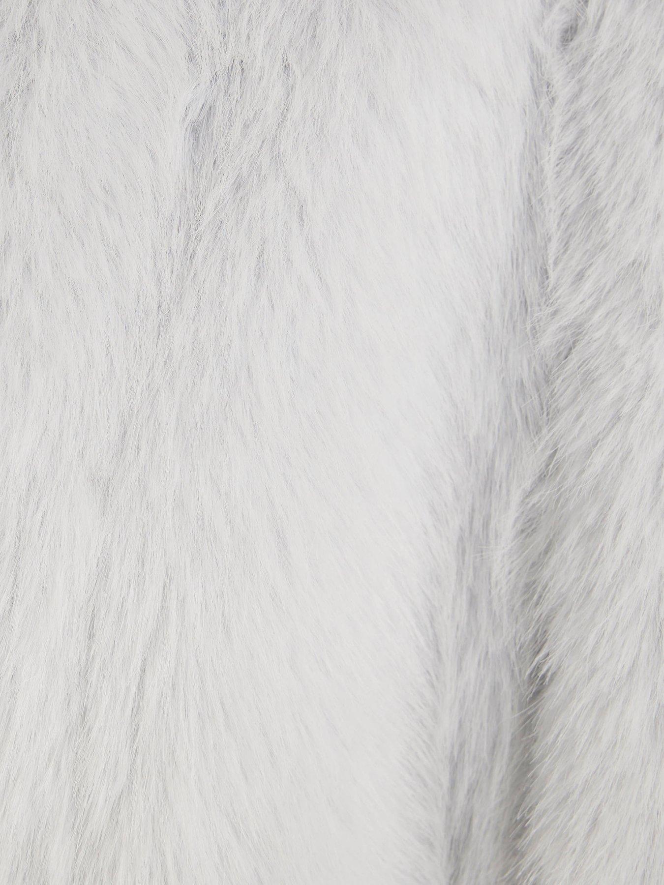  image of river-island-older-girls-hooded-faux-fur-bomber-jacket-light-blue