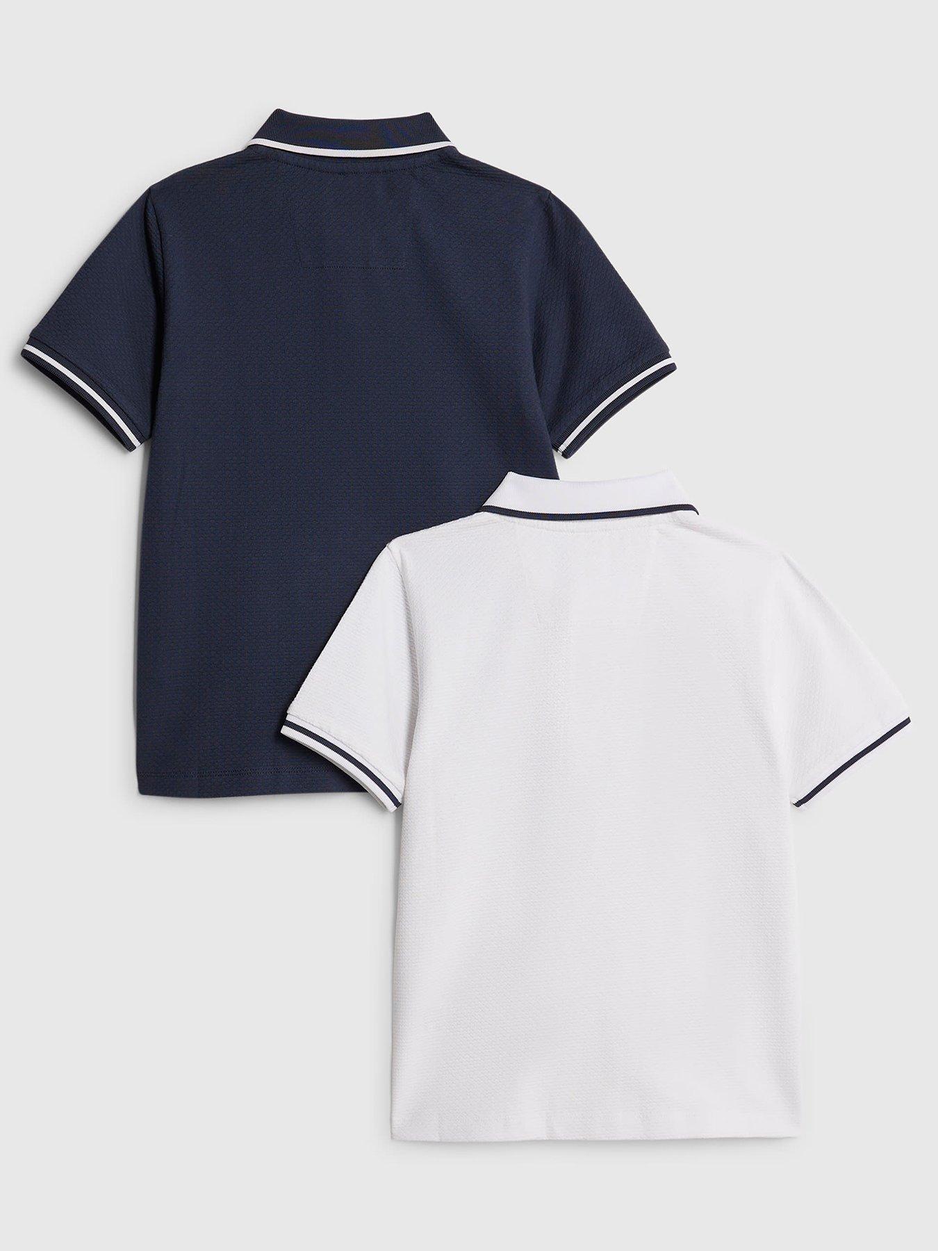  image of river-island-older-boys-2-pack-polo-shirts-blue-white