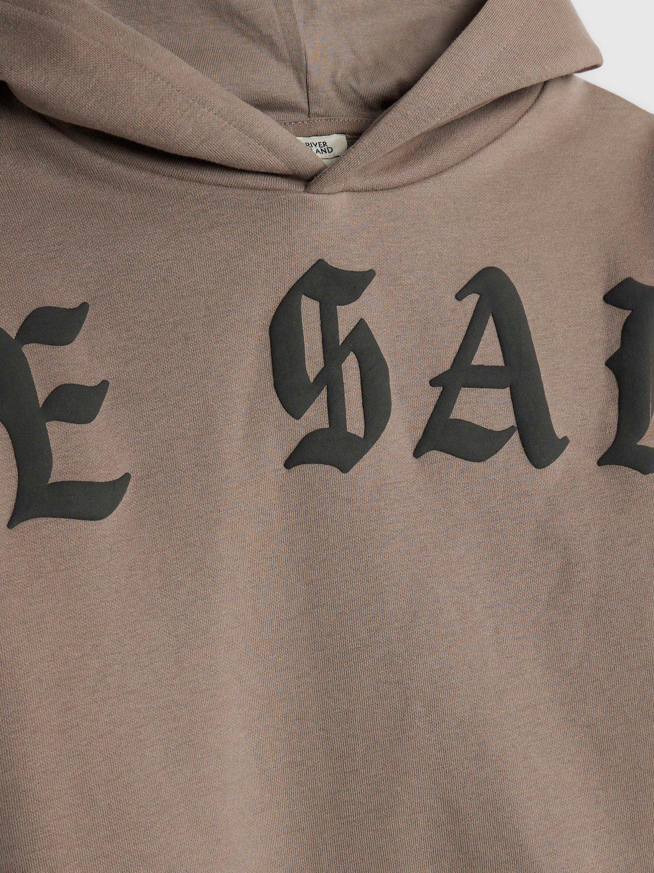  image of river-island-older-boys-ame-saint-hoodie-set-brown