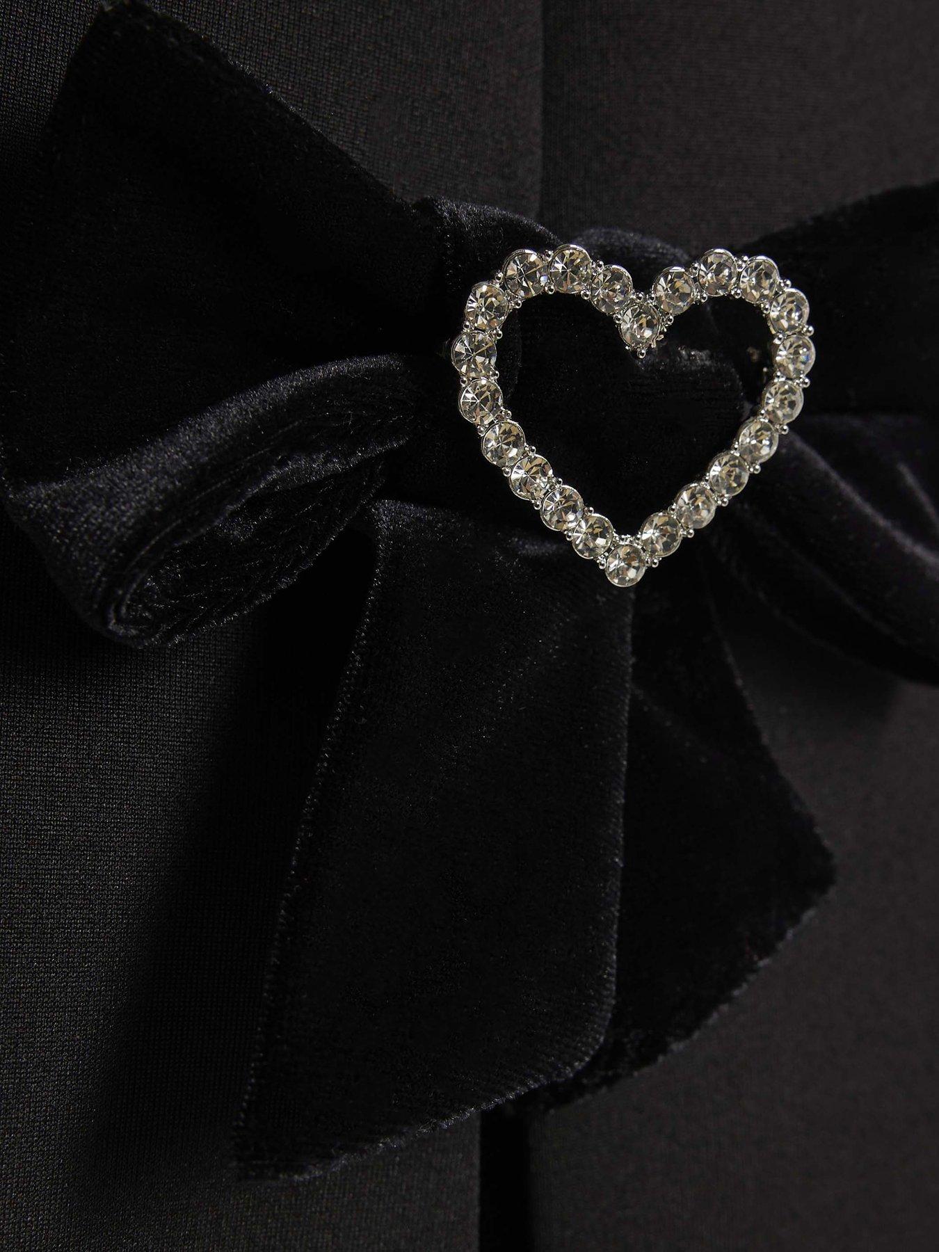  image of river-island-older-girls-bow-hem-puff-sleeve-dress-black