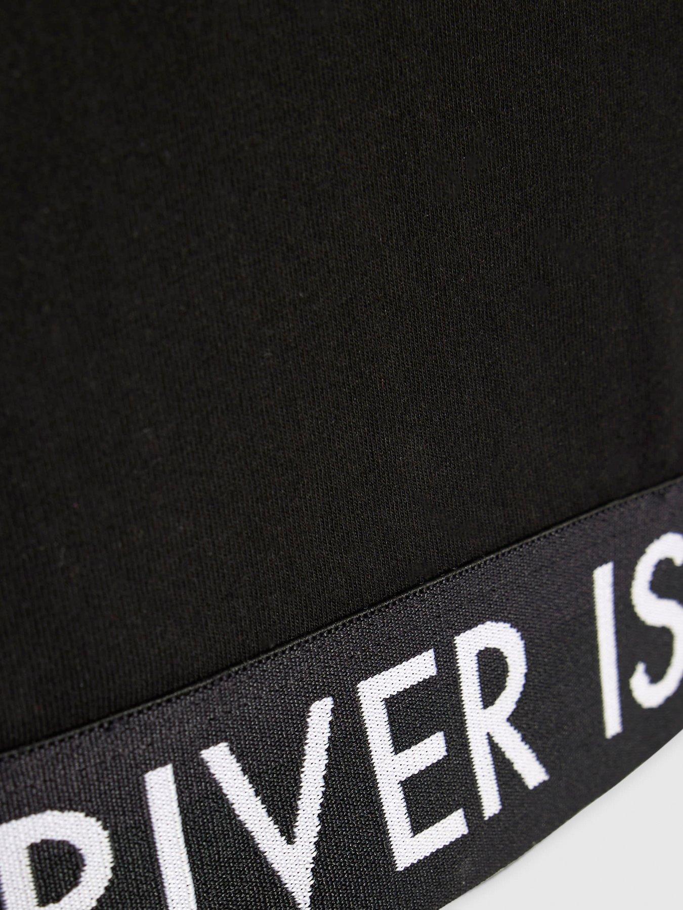  image of river-island-older-girls-cross-back-waistband-top-black