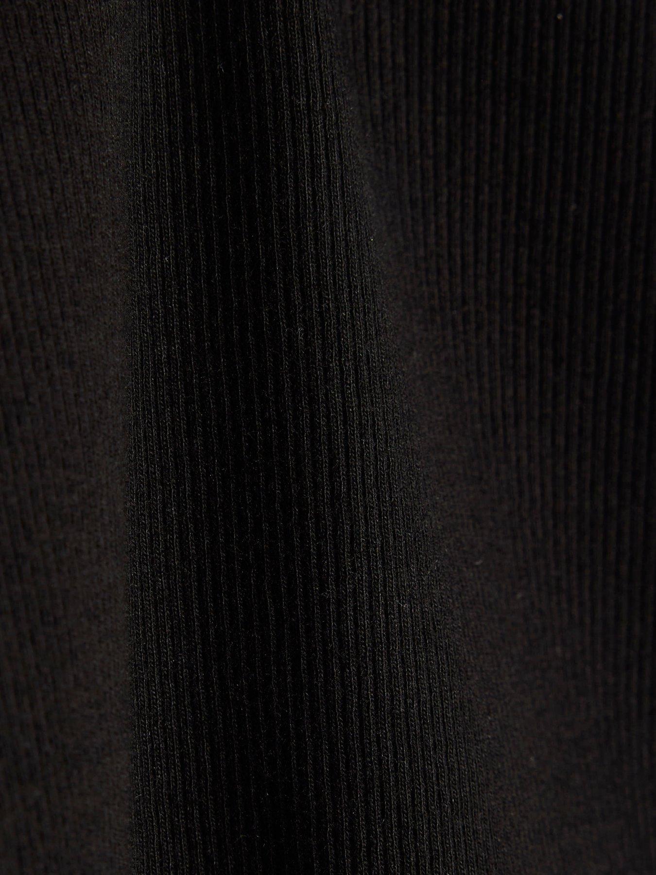  image of river-island-older-girls-scallop-trim-long-sleeved-top-black