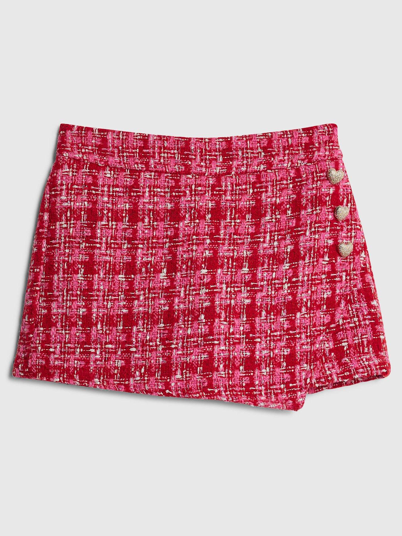 River Island Older Girls Boucle Button Short - Pink