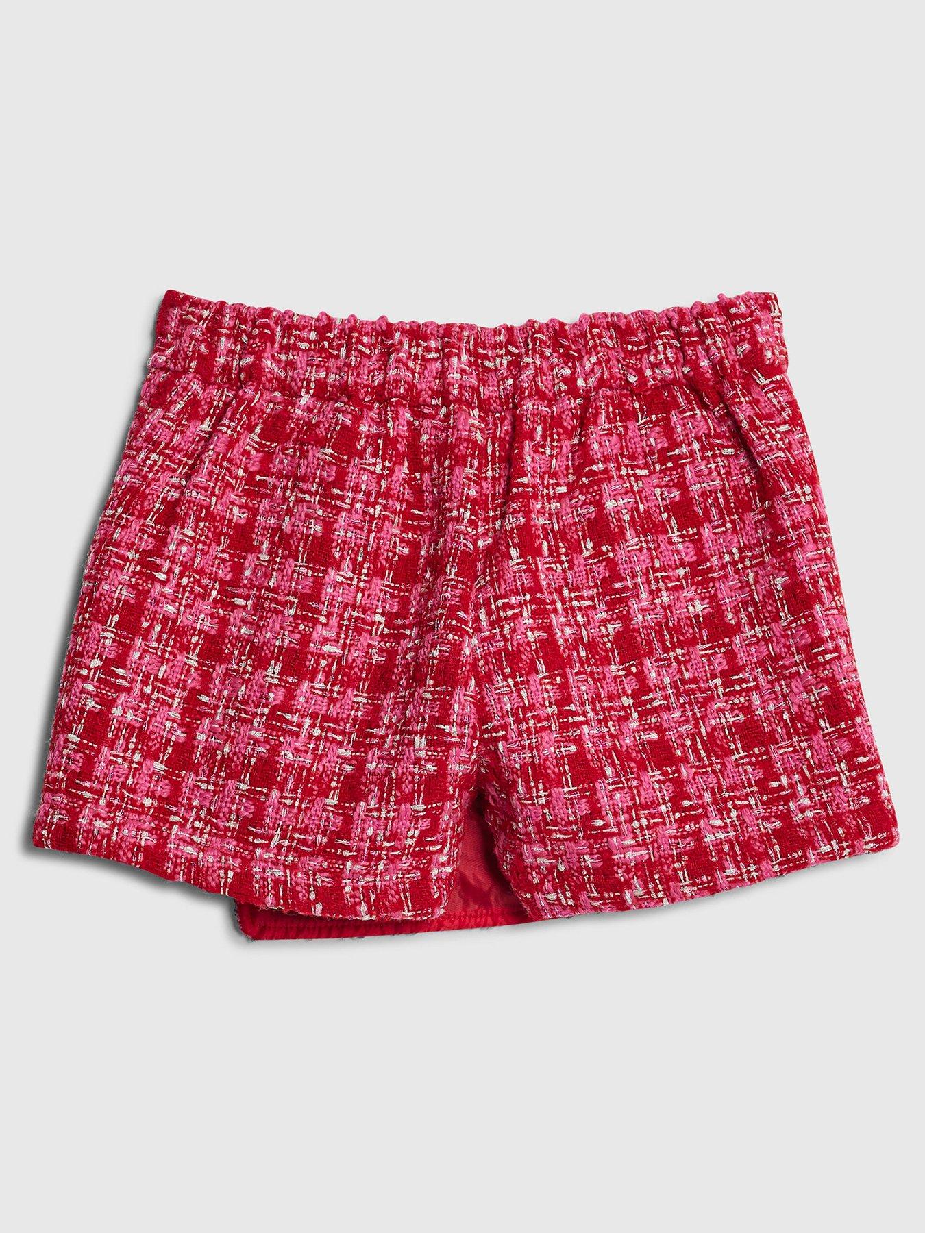 back image of river-island-older-girls-boucle-button-short-pink