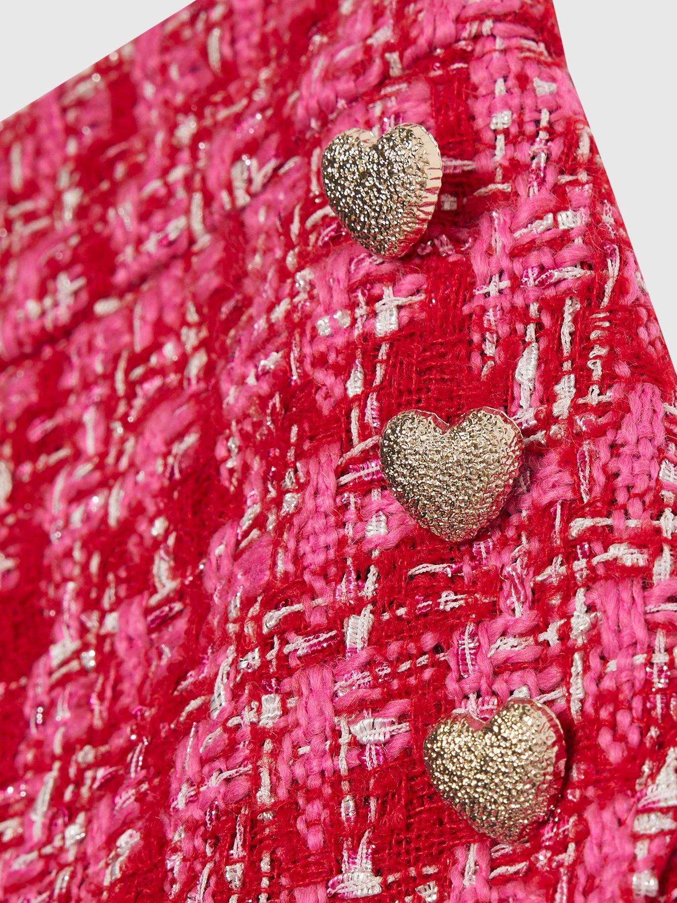  image of river-island-older-girls-boucle-button-short-pink