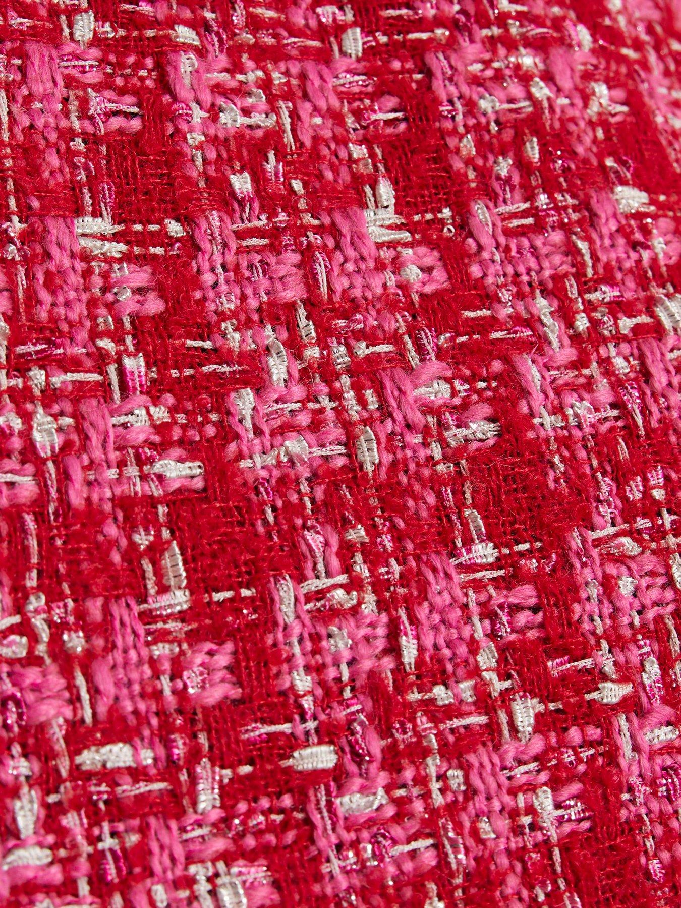  image of river-island-older-girls-boucle-button-short-pink