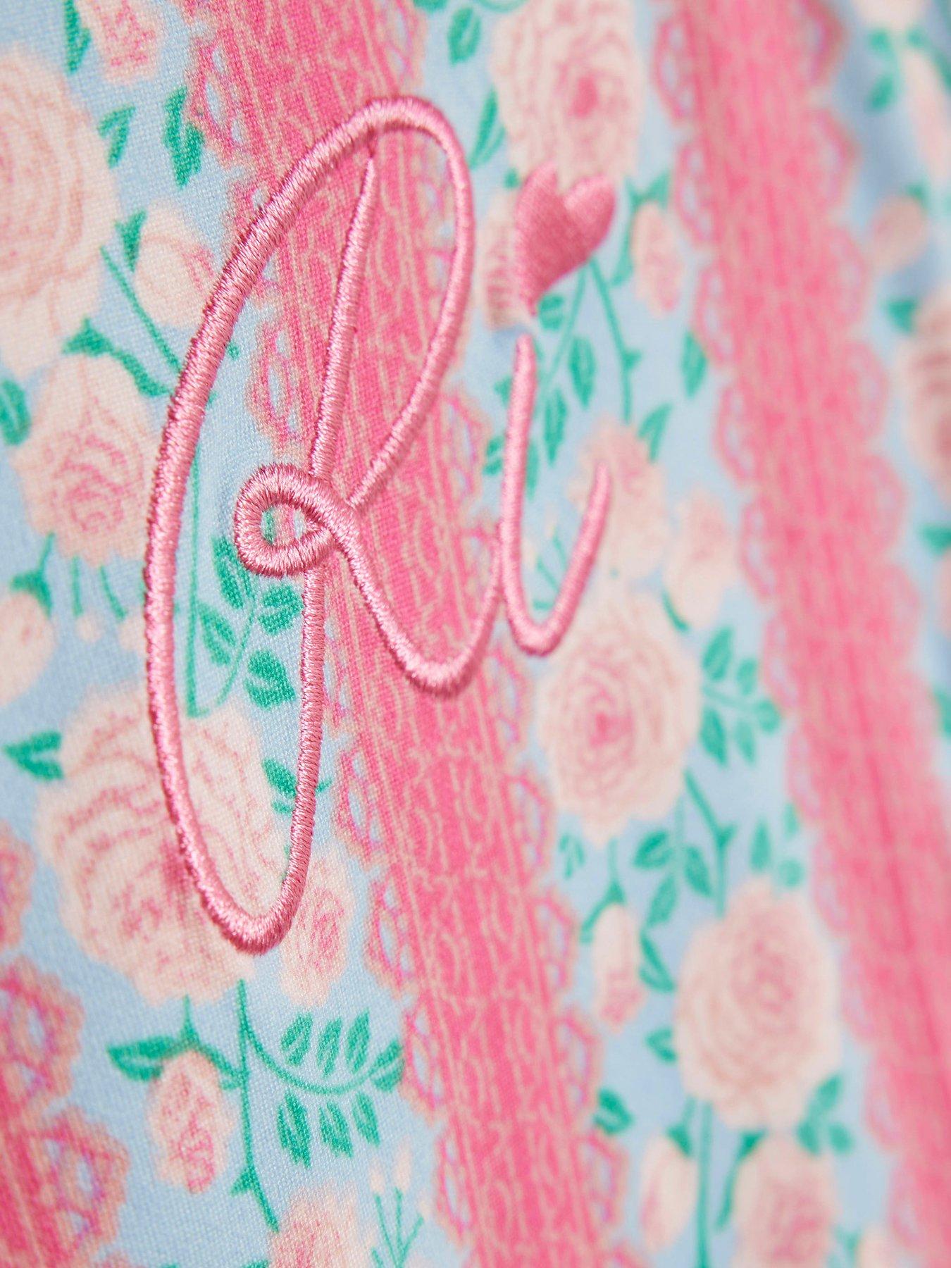  image of river-island-older-girls-ditsy-floral-pyjama-scrunchie-set-blue