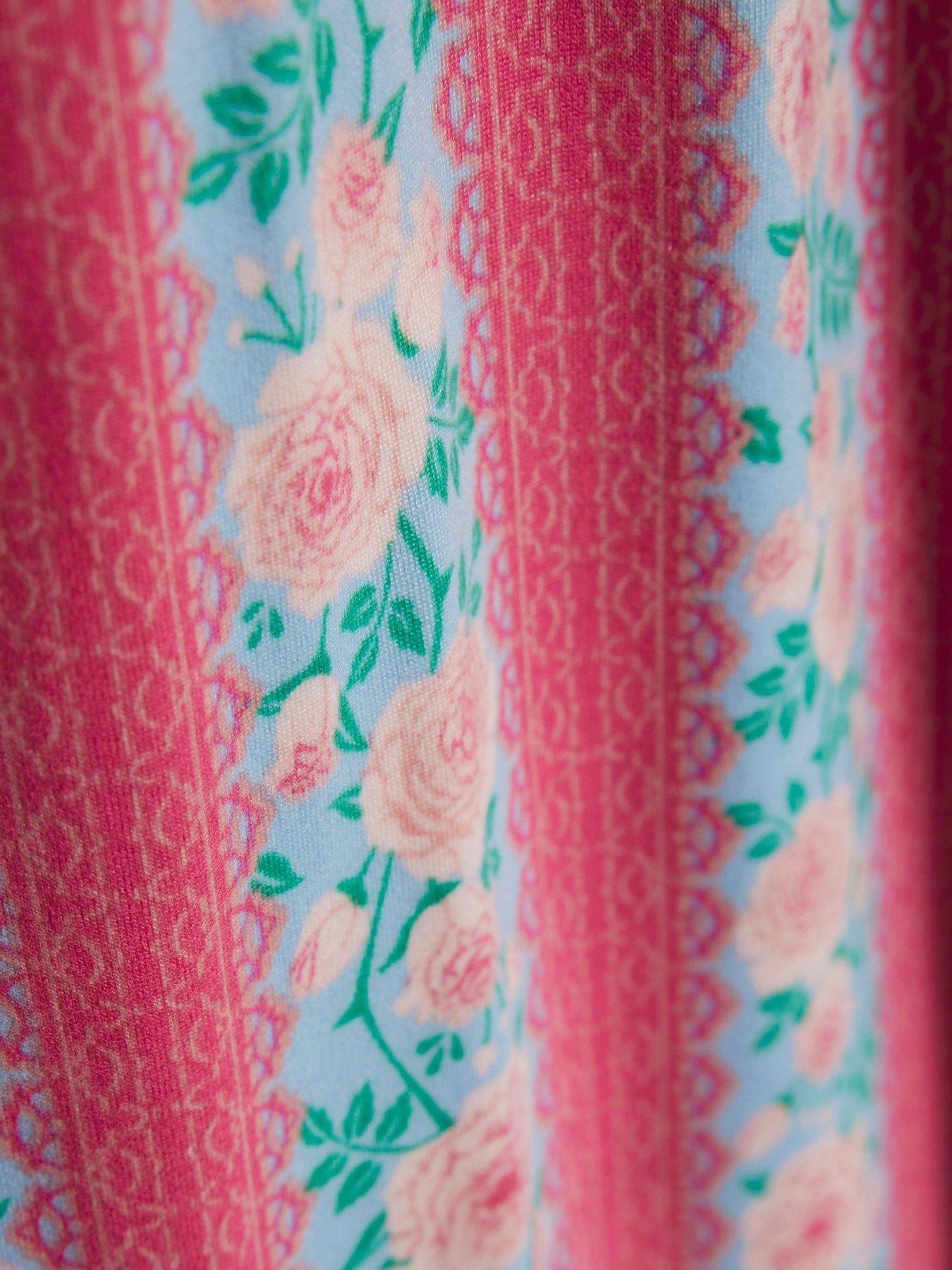  image of river-island-older-girls-ditsy-floral-pyjama-scrunchie-set-blue