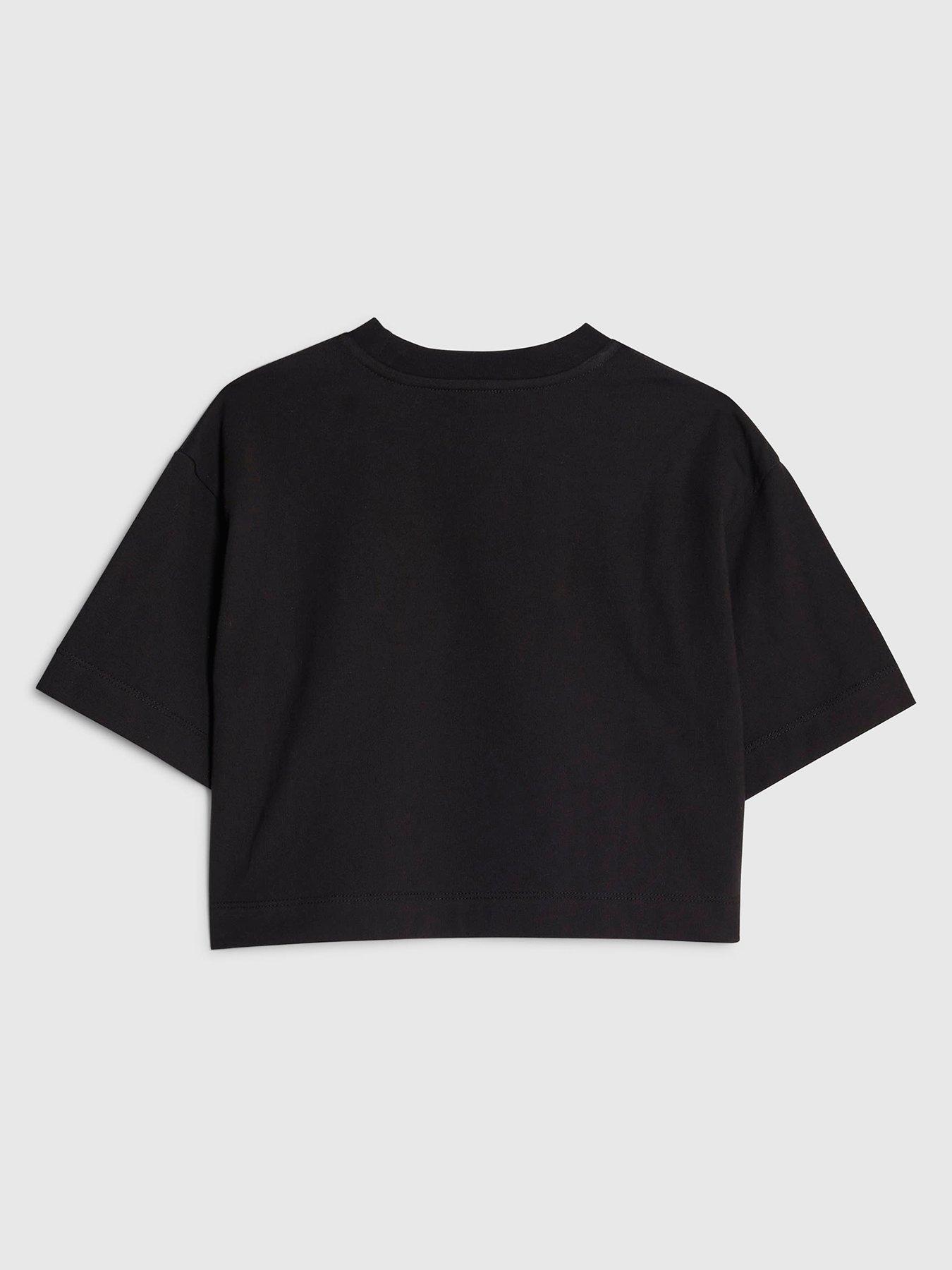 back image of river-island-older-girls-embellished-bow-top-black