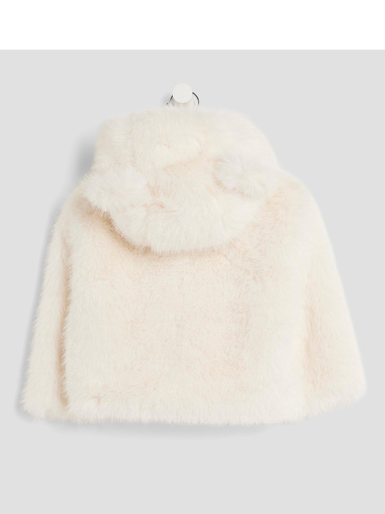 back image of river-island-mini-girls-faux-fur-jacket-with-ears-cream